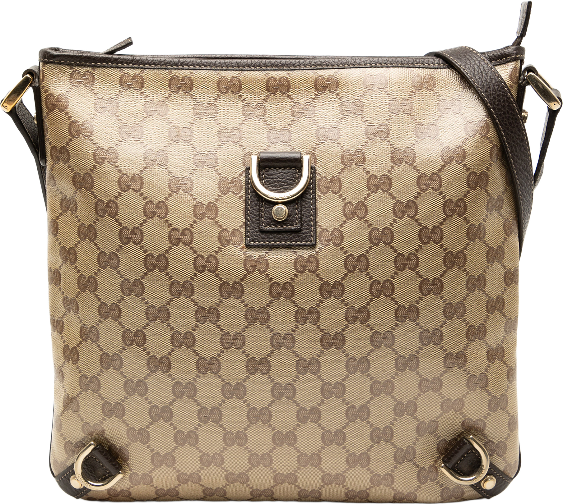 Gucci Gg Crystal Abbey D Ring Crossbody, från Luxclusif, i färgen brown.