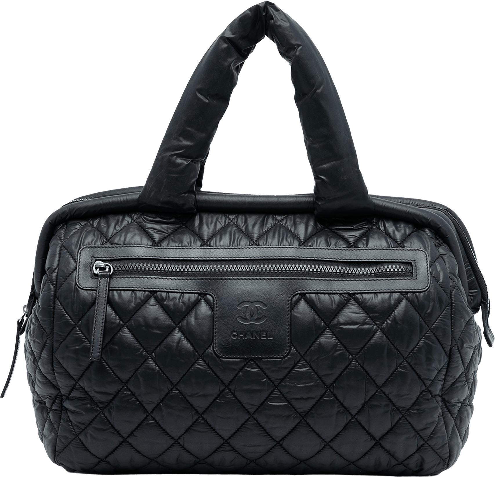 Chanel Quilted Nylon Coco Cocoon Bowler Bag, från Luxclusif, i färgen black.