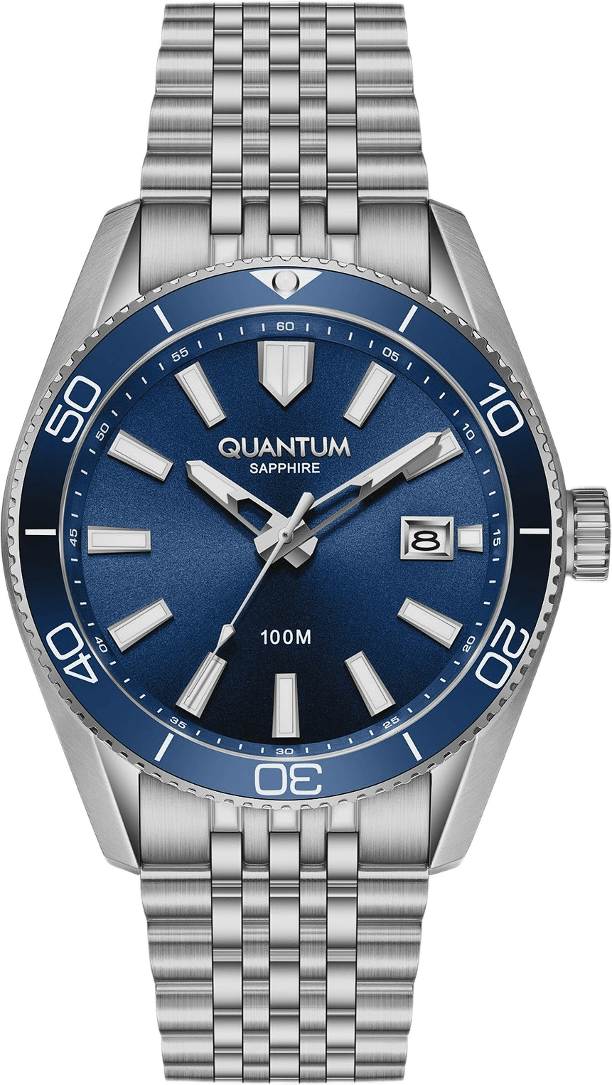 Quantum Herr Blå/silver, Metallband - Adg1215.390, från Quantum, i färgen 1.