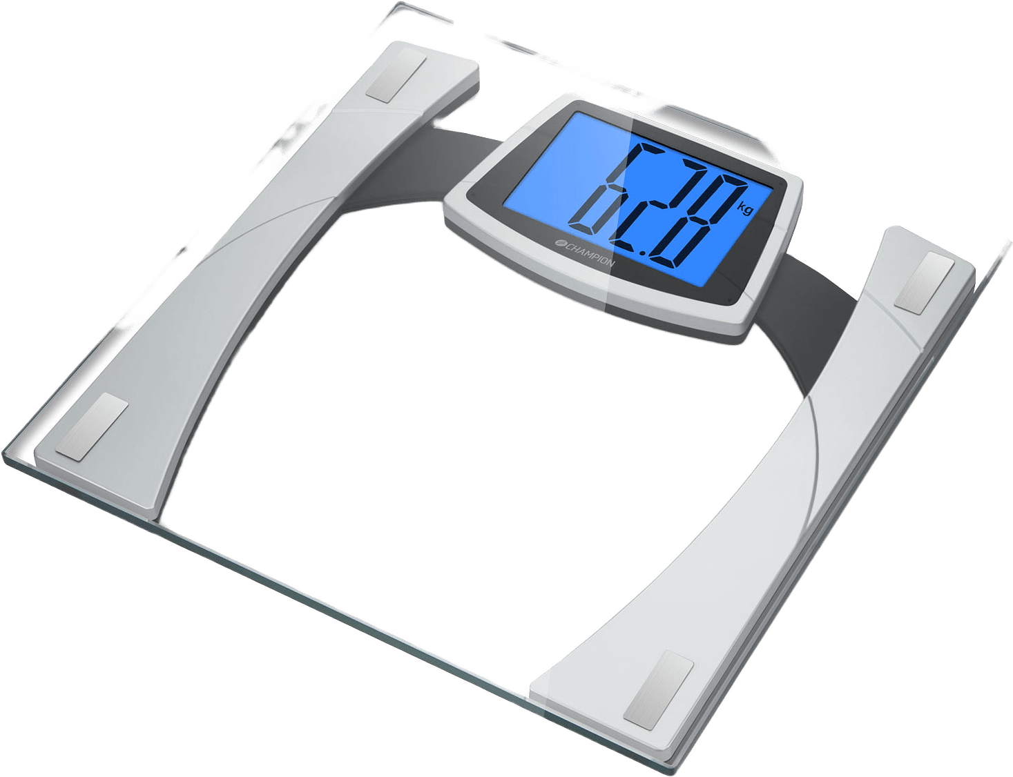 Personvåg Xl Display Glas, från Champion Nordic, i färgen silver/svart.