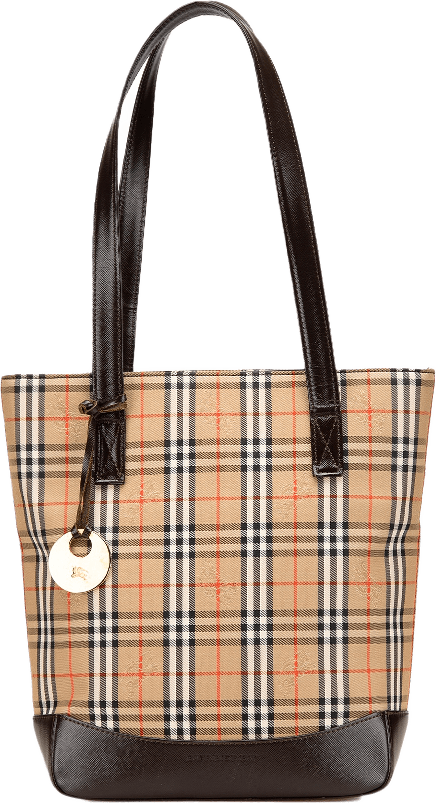 Burberry Haymarket Check Canvas Tote, från Luxclusif, i färgen beige.
