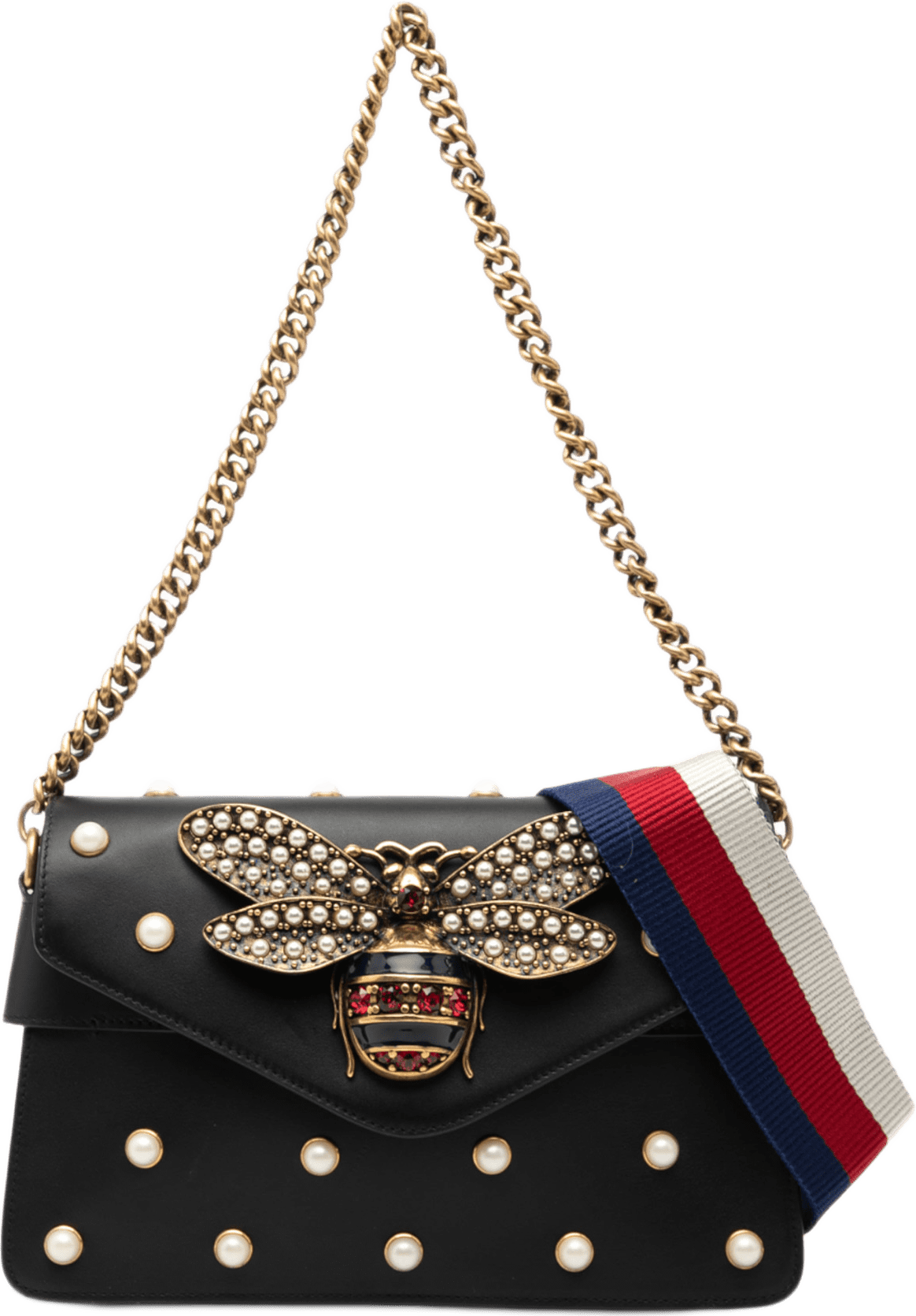 Gucci Mini Calfskin Queen Margaret Broadway Satchel, från Luxclusif, i färgen svart.