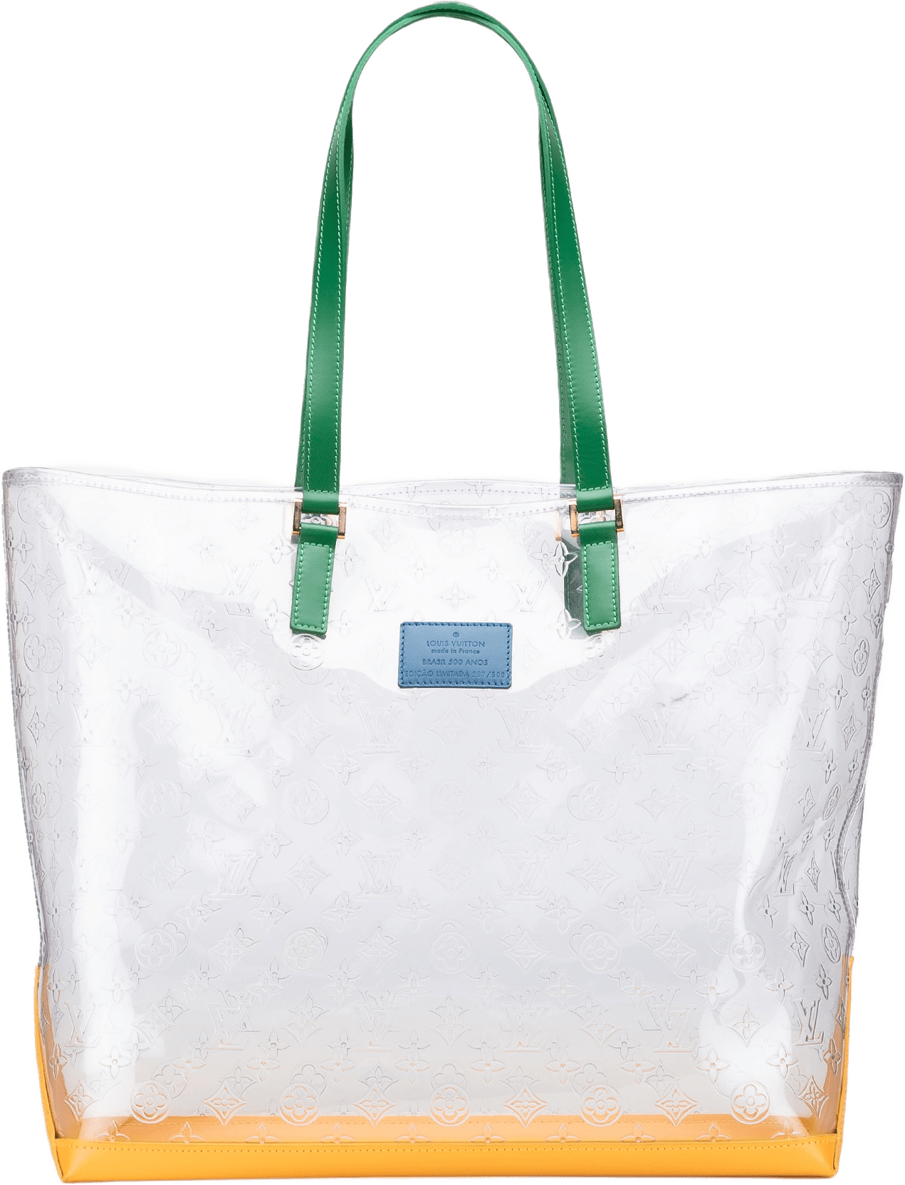 Louis Vuitton Limited Edition Brazil 500th Anniversary Monogram Vinyl Clear Cabas, från Luxclusif, i färgen white.