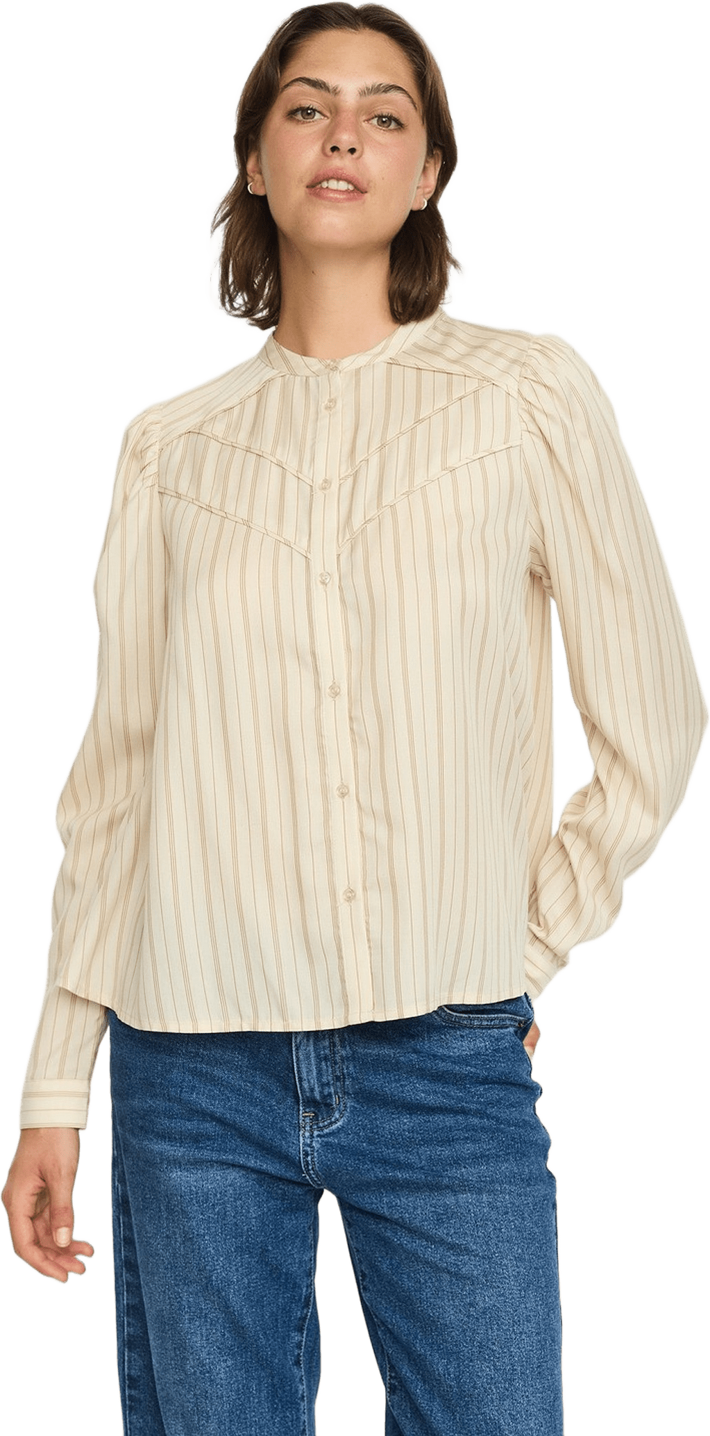 Srcharlotte Blouse - Arctic Wolf Stripe, från Soft Rebels, i färgen arctic wolf stripe.