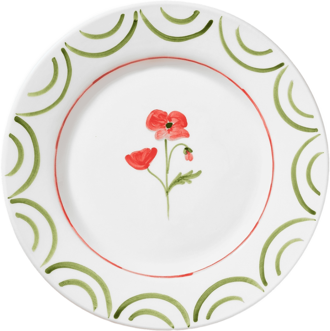Cottage Flower Tallrik - 28 Cm, från Pick A Poppy, i färgen poppy red.