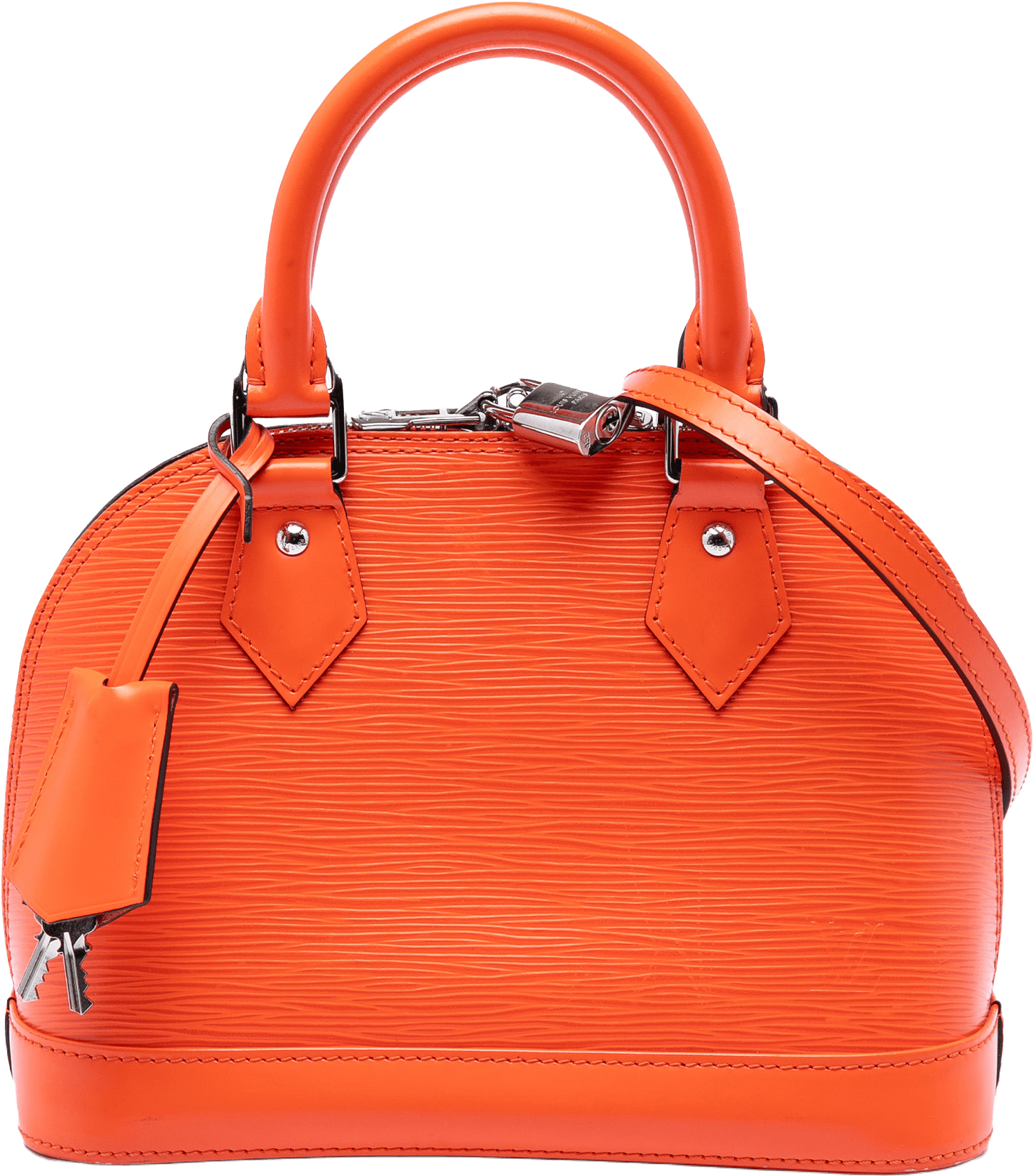Louis Vuitton Epi Alma Bb, från Luxclusif, i färgen dark orange.