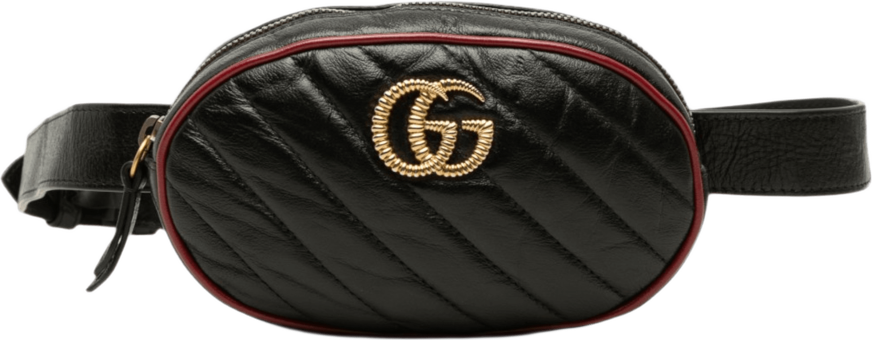 Gucci Gg Marmont Matelasse Calfskin Torchon Belt Bag, från Luxclusif, i färgen svart.