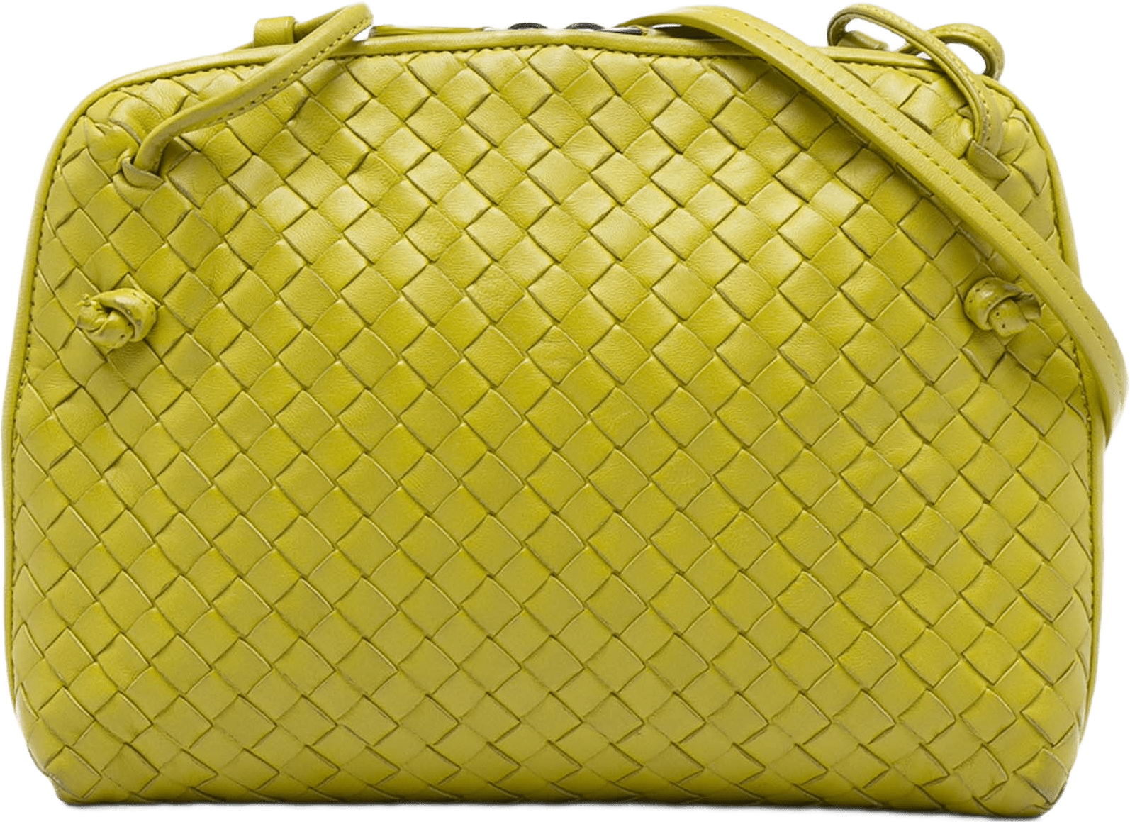 Bottega Veneta Nappa Intrecciato Nodini Crossbody, från Luxclusif, i färgen gul.