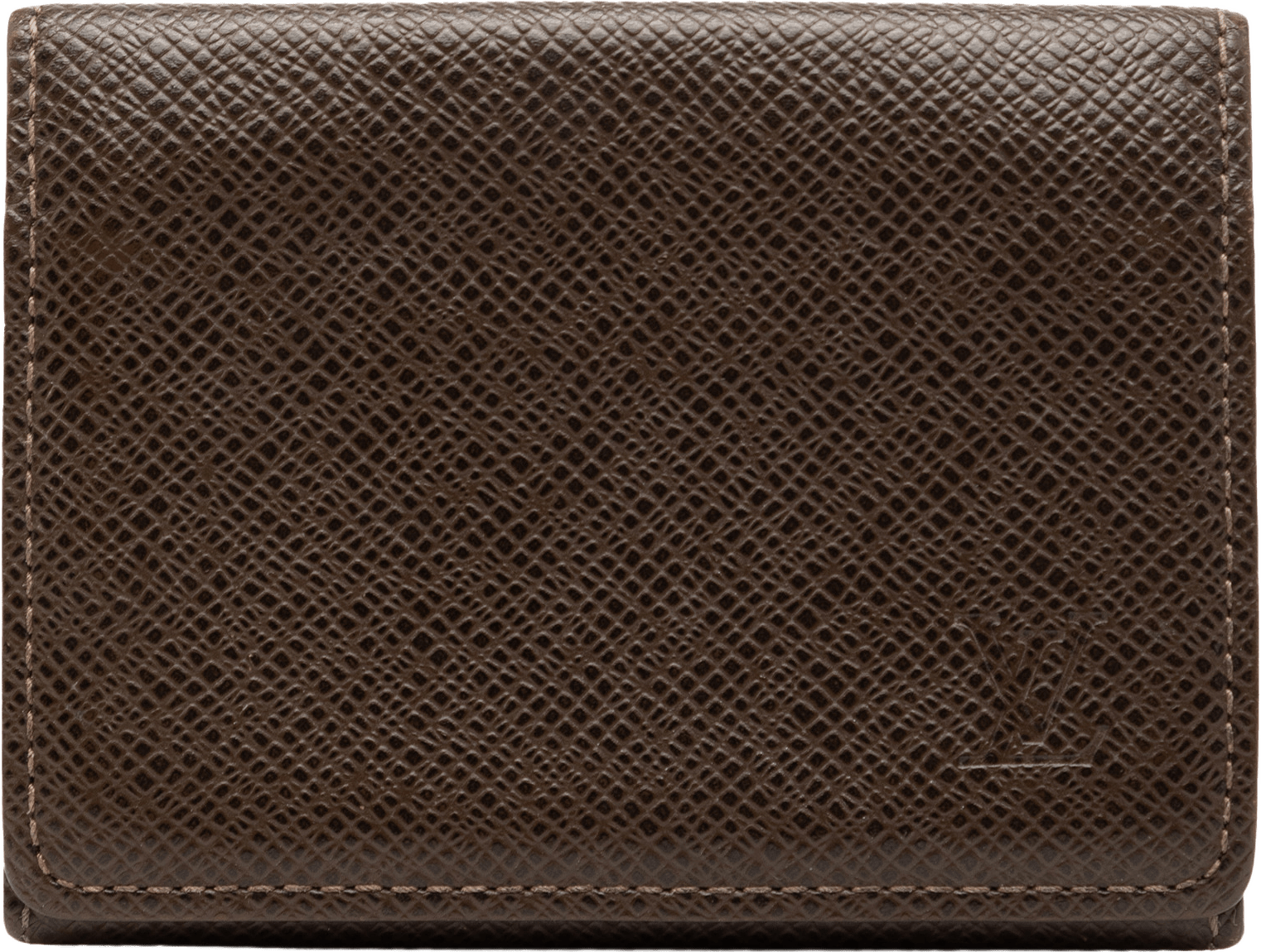 Louis Vuitton Taiga Business Card Holder, från Luxclusif, i färgen dark brown.