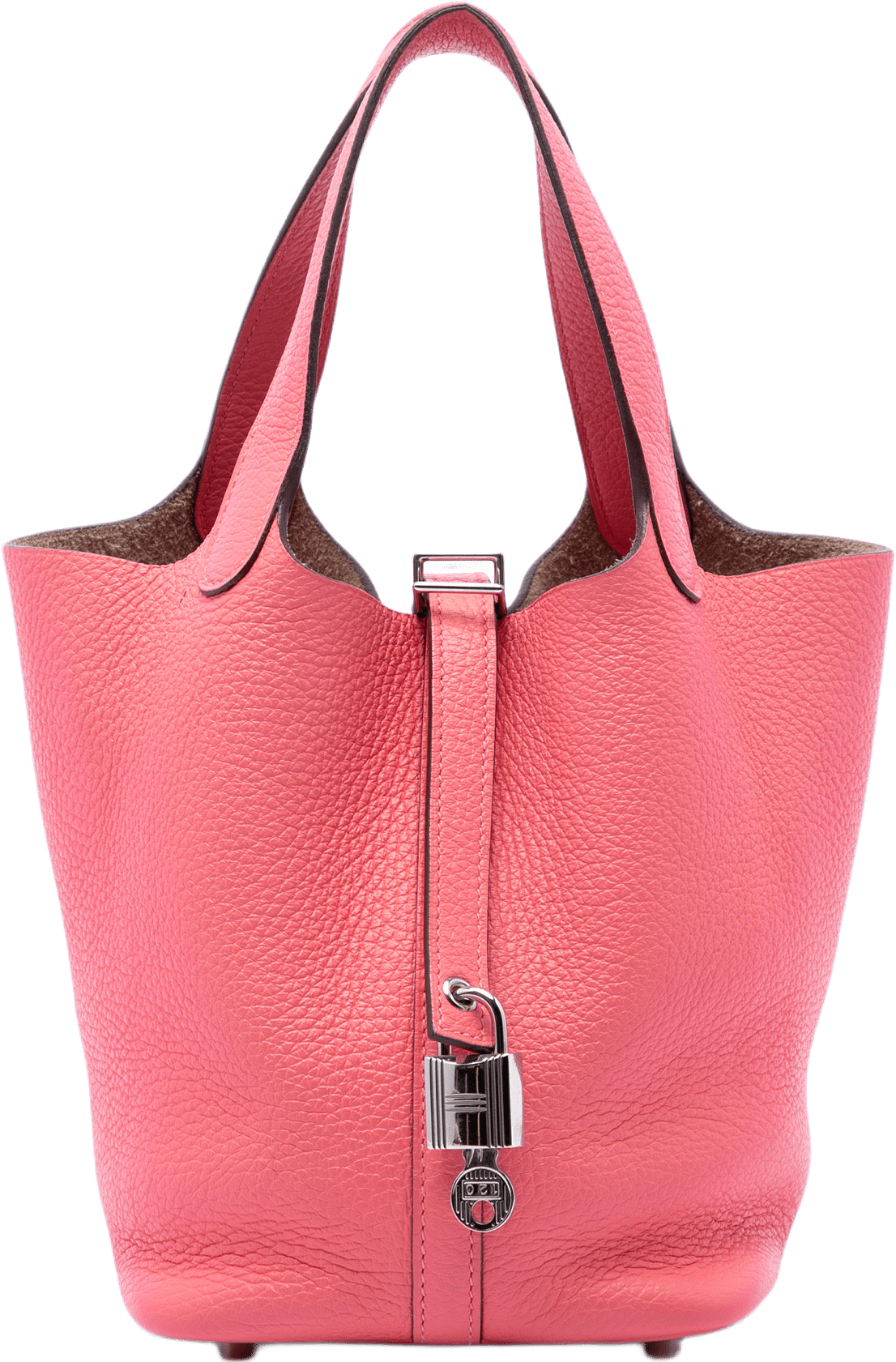 Hermès Clemence Picotin Lock 18, från Luxclusif, i färgen rosa.
