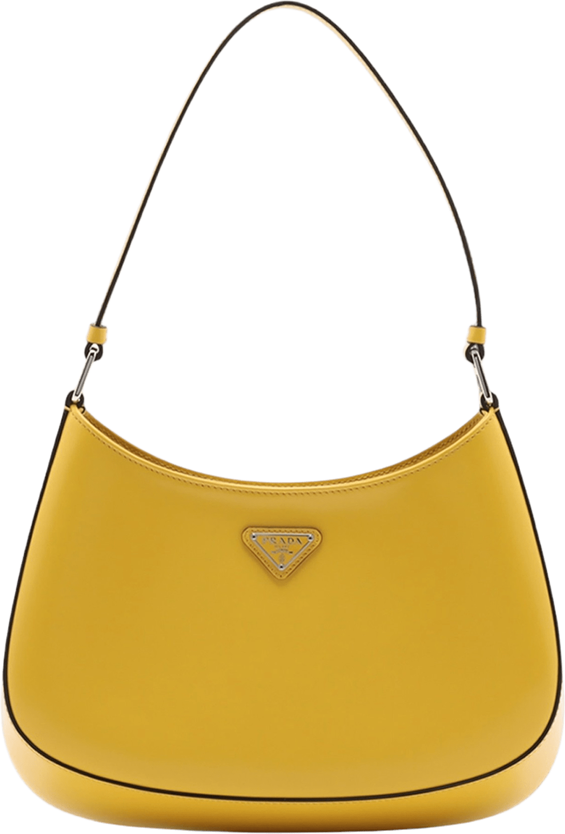 Prada Brushed Leather Cleo Shoulder Bag, från Luxclusif, i färgen yellow.
