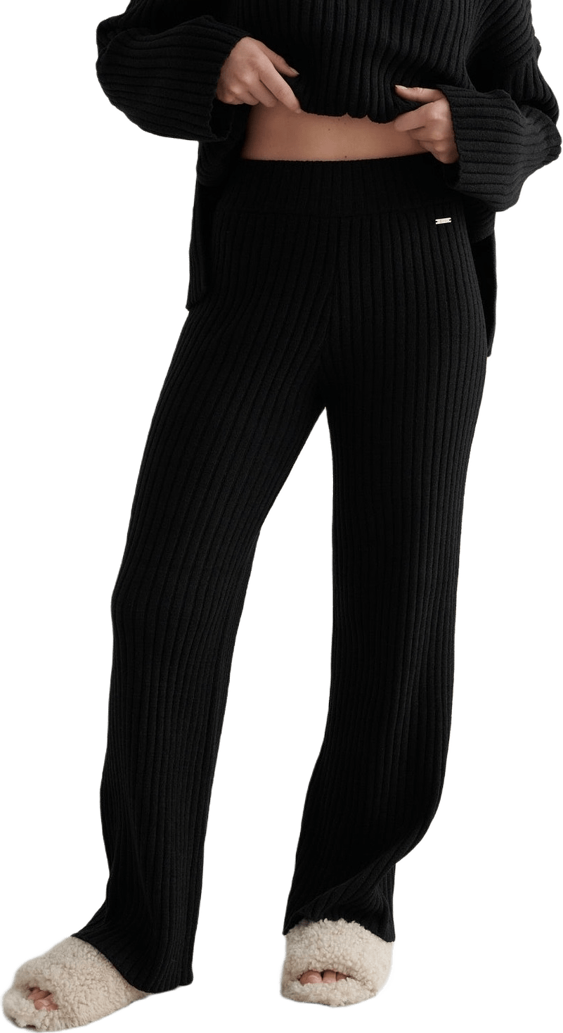 Black Rib Knit Pants