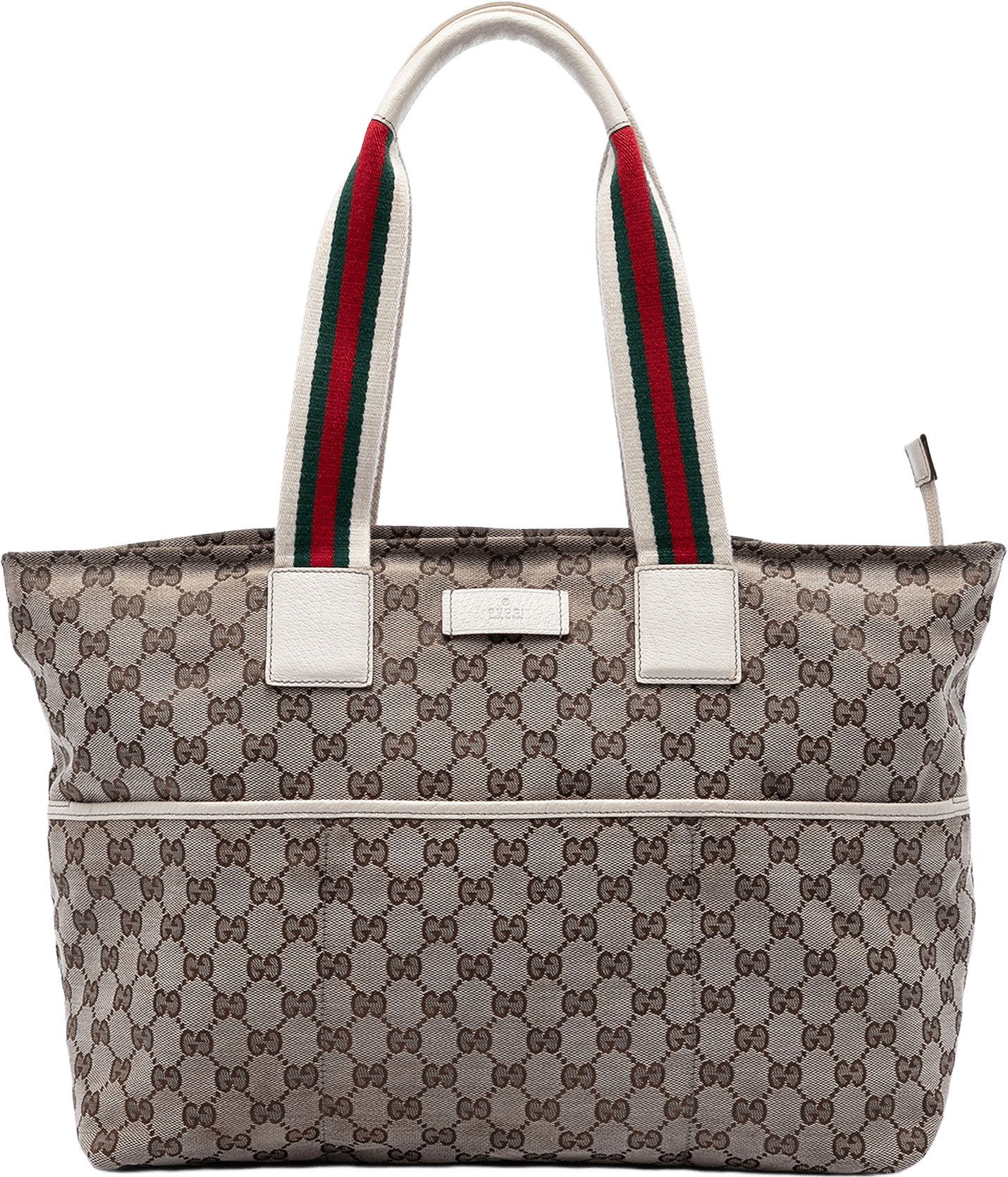 Gucci Gg Canvas Web Tote, från Luxclusif, i färgen beige.