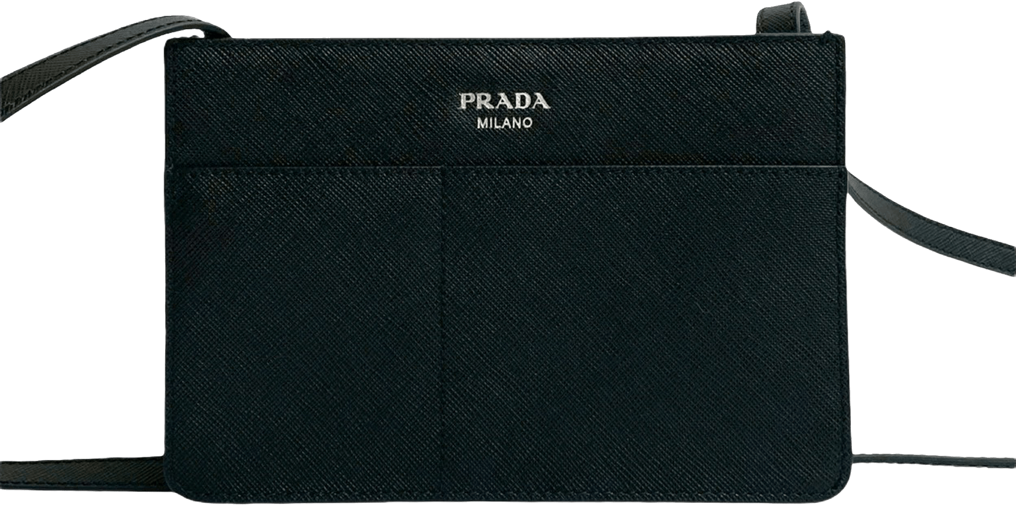 Prada Saffiano Lux Crossbody, från Luxclusif, i färgen black.