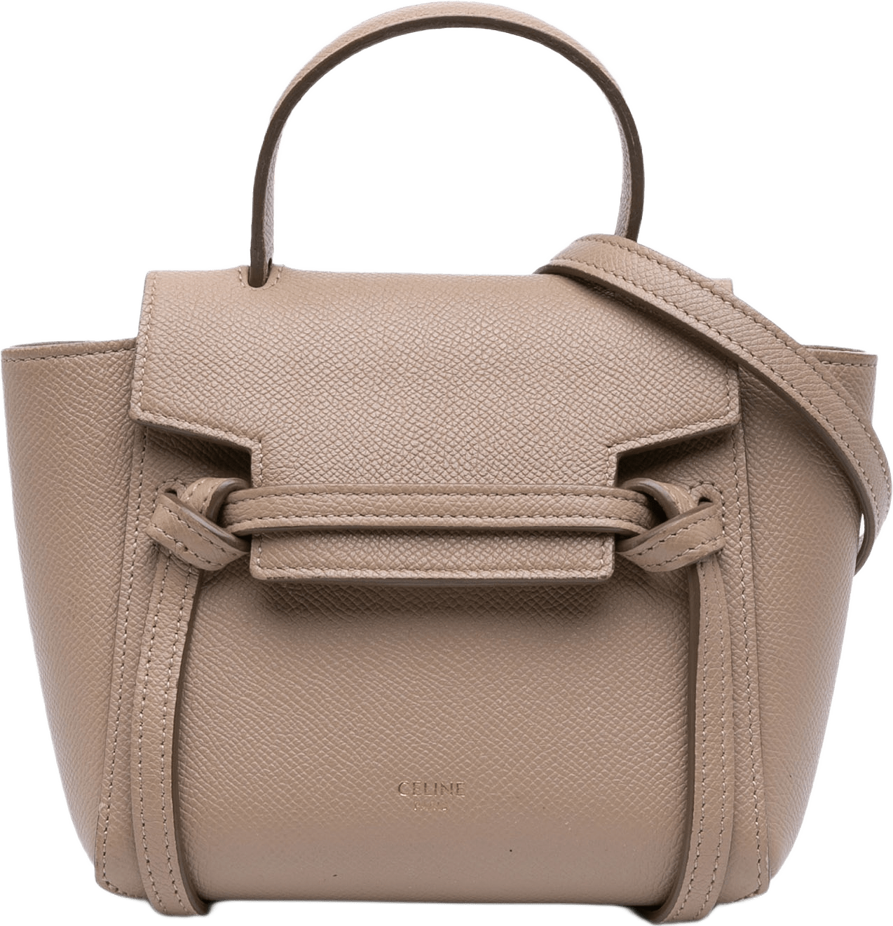 Celine Pico Grained Calfskin Belt Bag, från Luxclusif, i färgen nude.