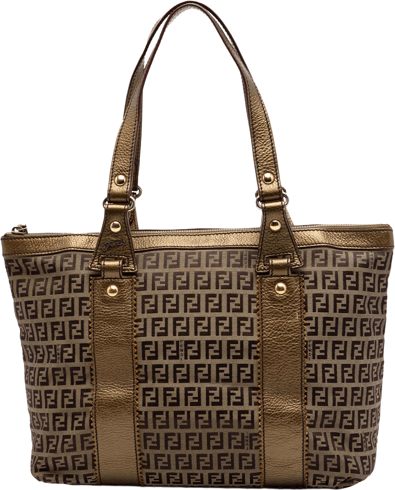 Fendi Zucchino Canvas Tote, från Luxclusif, i färgen beige.
