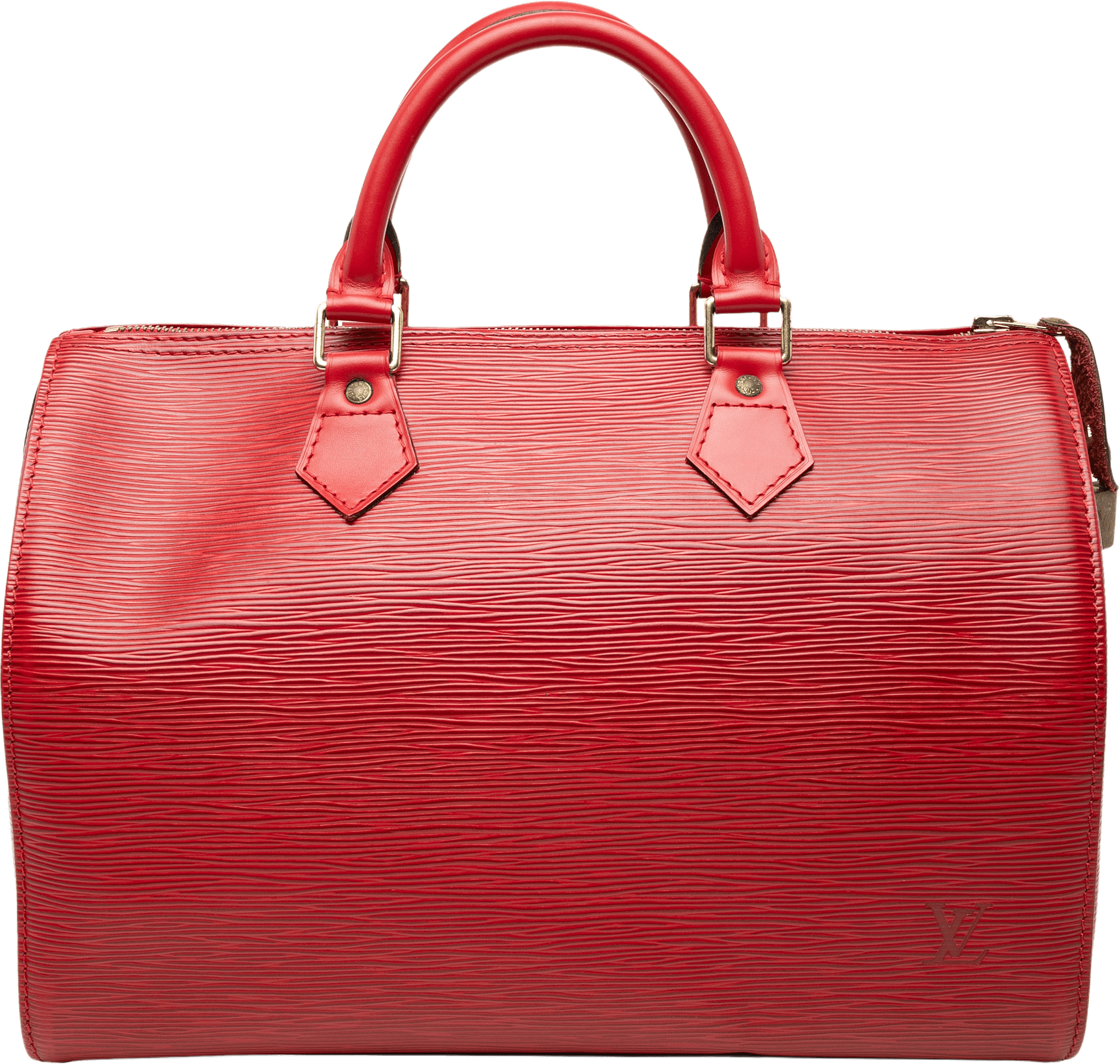 Louis Vuitton Epi Speedy 30, från Luxclusif, i färgen red.