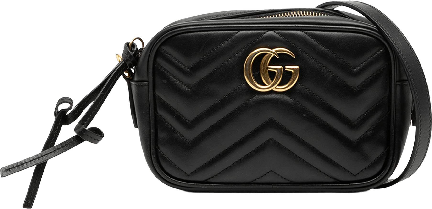 Gucci Mini Gg Marmont Matelasse Leather Crossbody, från Luxclusif, i färgen black.