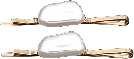 2 Pack Hårspännen Med Pärla, från Complement, i färgen white pearl.
