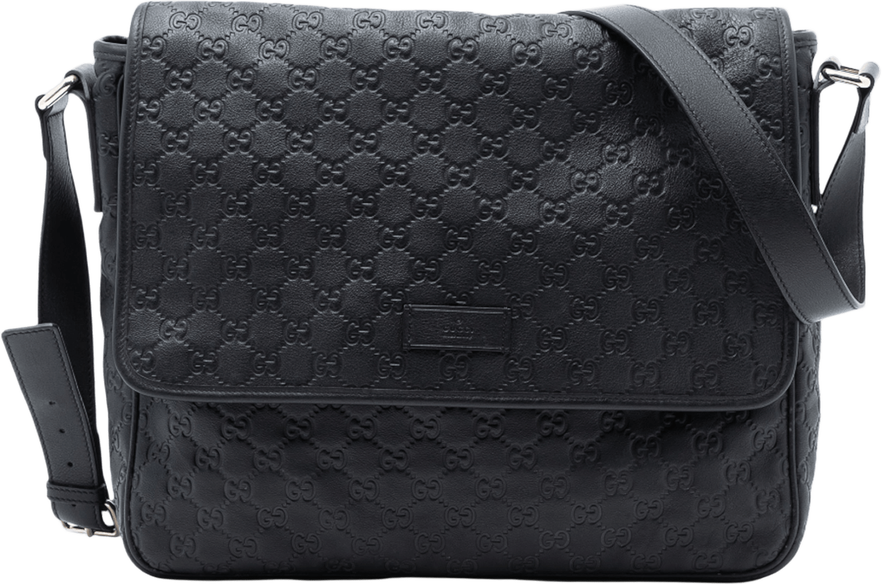 Gucci Guccissima Crossbody, från Luxclusif, i färgen black.