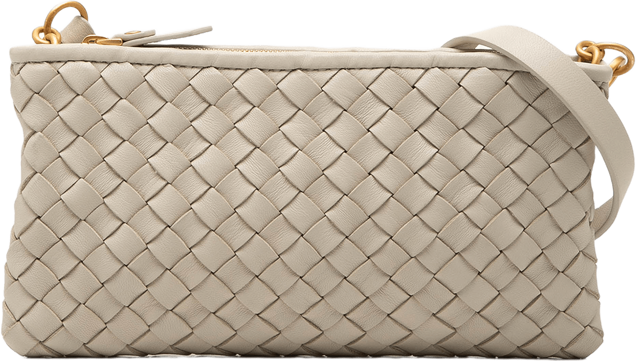 Bottega Veneta Nappa Intrecciato Pouch On Strap, från Luxclusif, i färgen light beige.