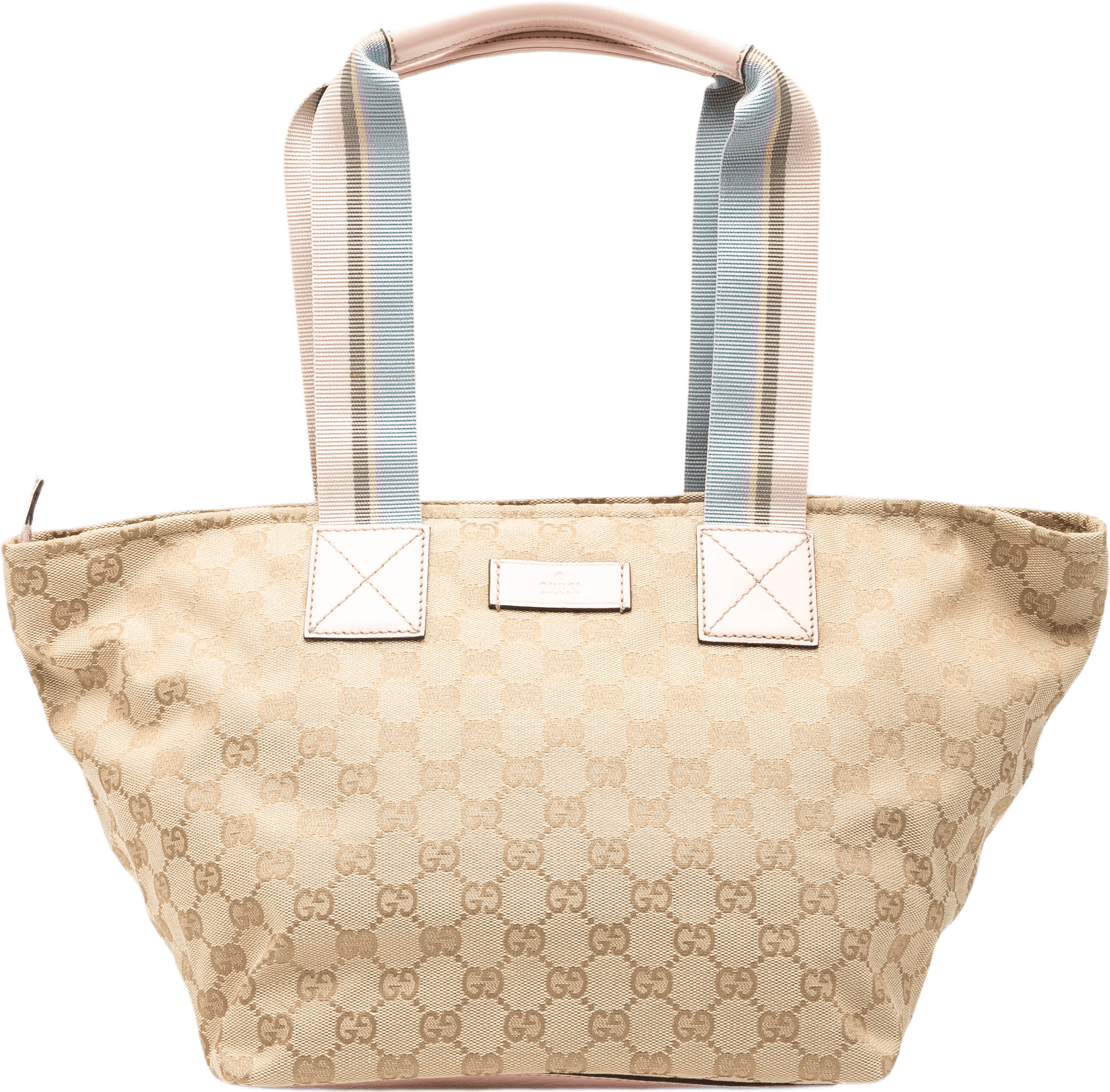 Gucci Gg Canvas Web Tote, från Luxclusif, i färgen rosa.
