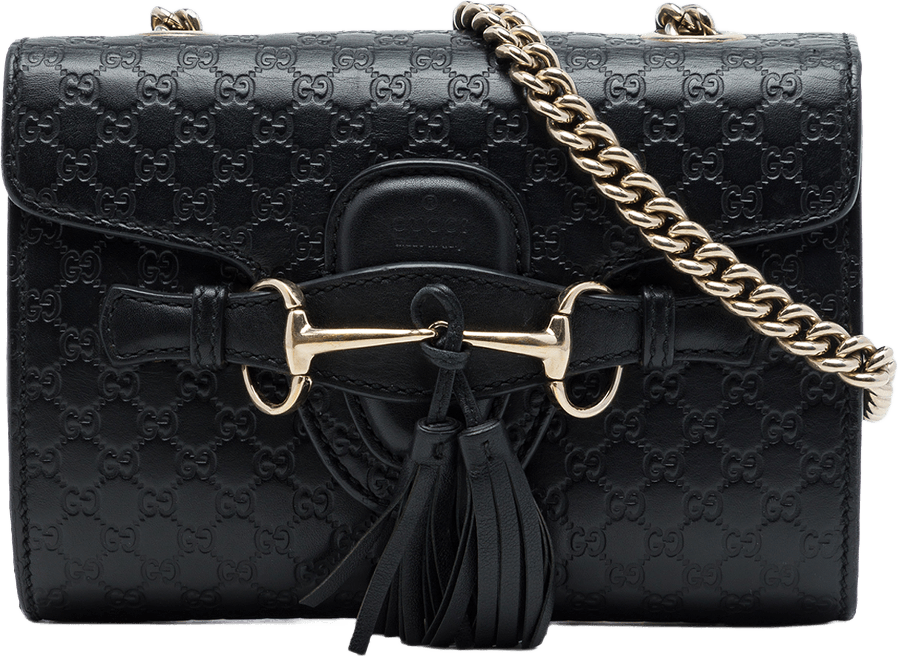 Gucci Mini Microguccissima Emily Crossbody, från Luxclusif, i färgen svart.