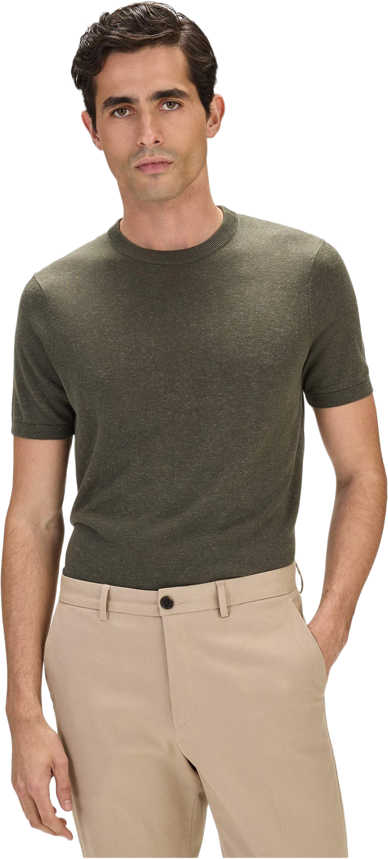 Lyocell Linen Tee (benji), från John Henric, i färgen green.