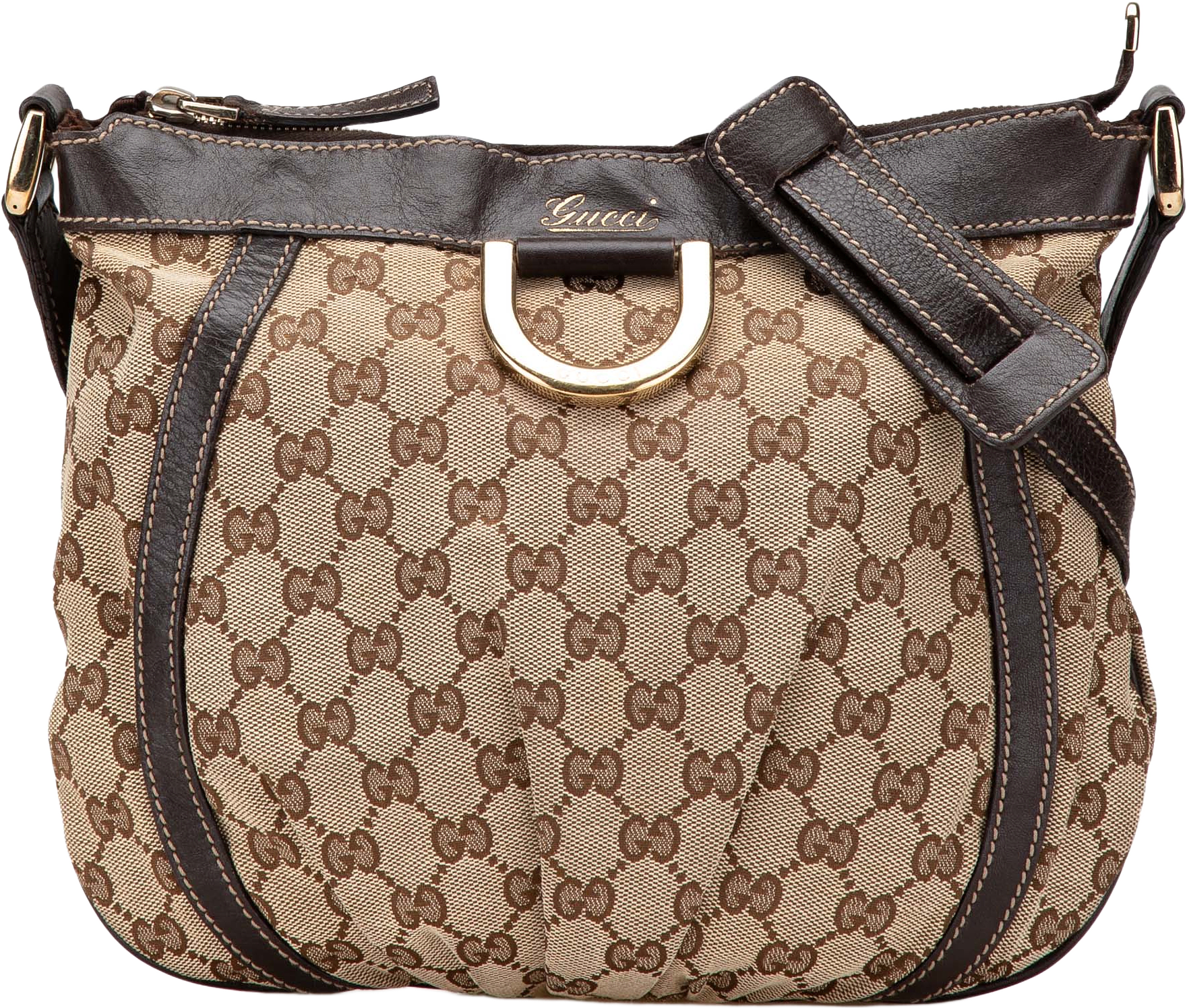 Gucci Gg Canvas Abbey D Ring Crossbody, från Luxclusif, i färgen beige.