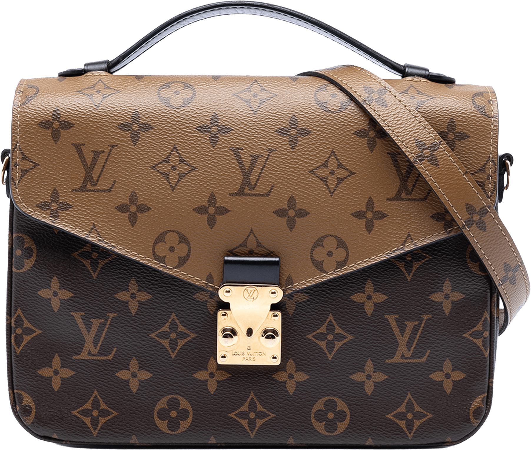 Louis Vuitton Monogram Reverse Pochette Metis, från Luxclusif, i färgen brown.