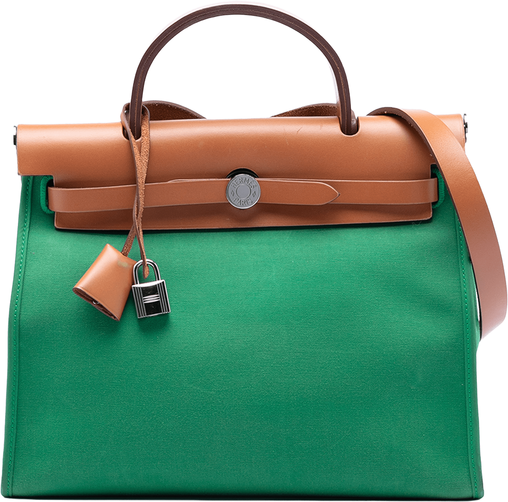 Hermès Toile Herbag Zip 31, från Luxclusif, i färgen green.
