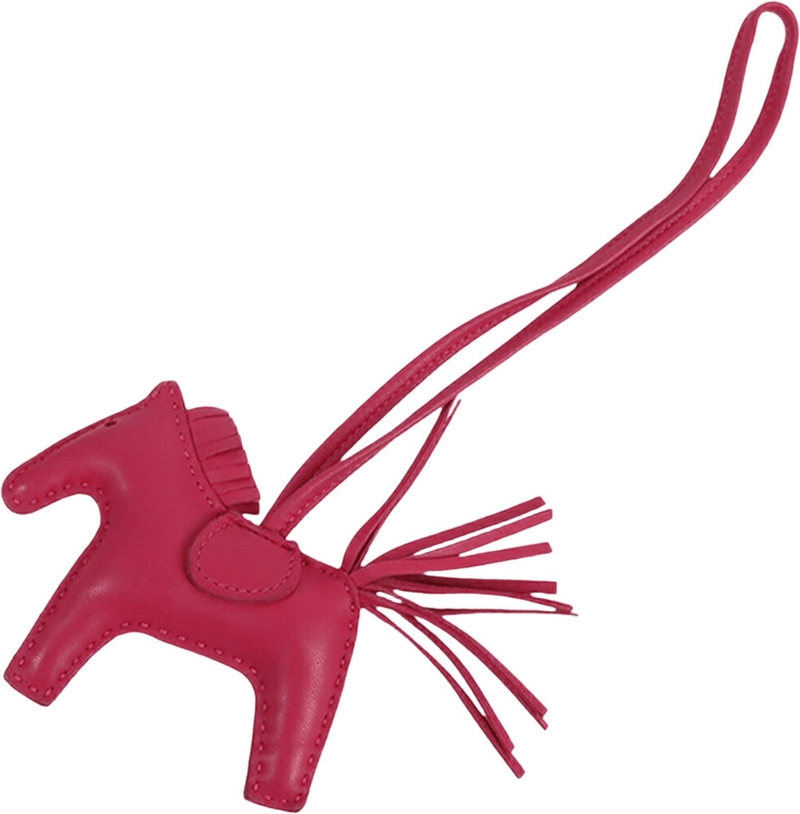 Hermès Milo Lambskin Grigri Rodeo Bag Charm Pm, från Luxclusif, i färgen dark pink.