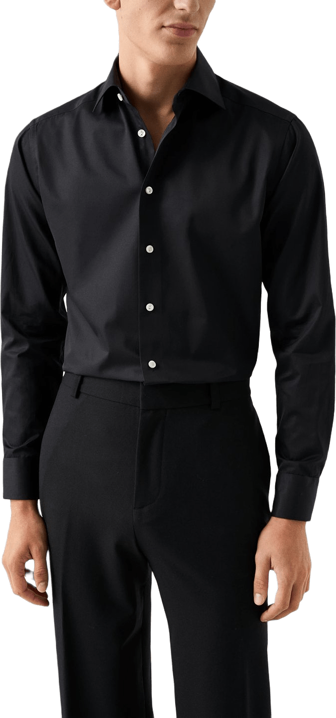 Slim Fit Skjorta I Twill, från Eton, i färgen black.