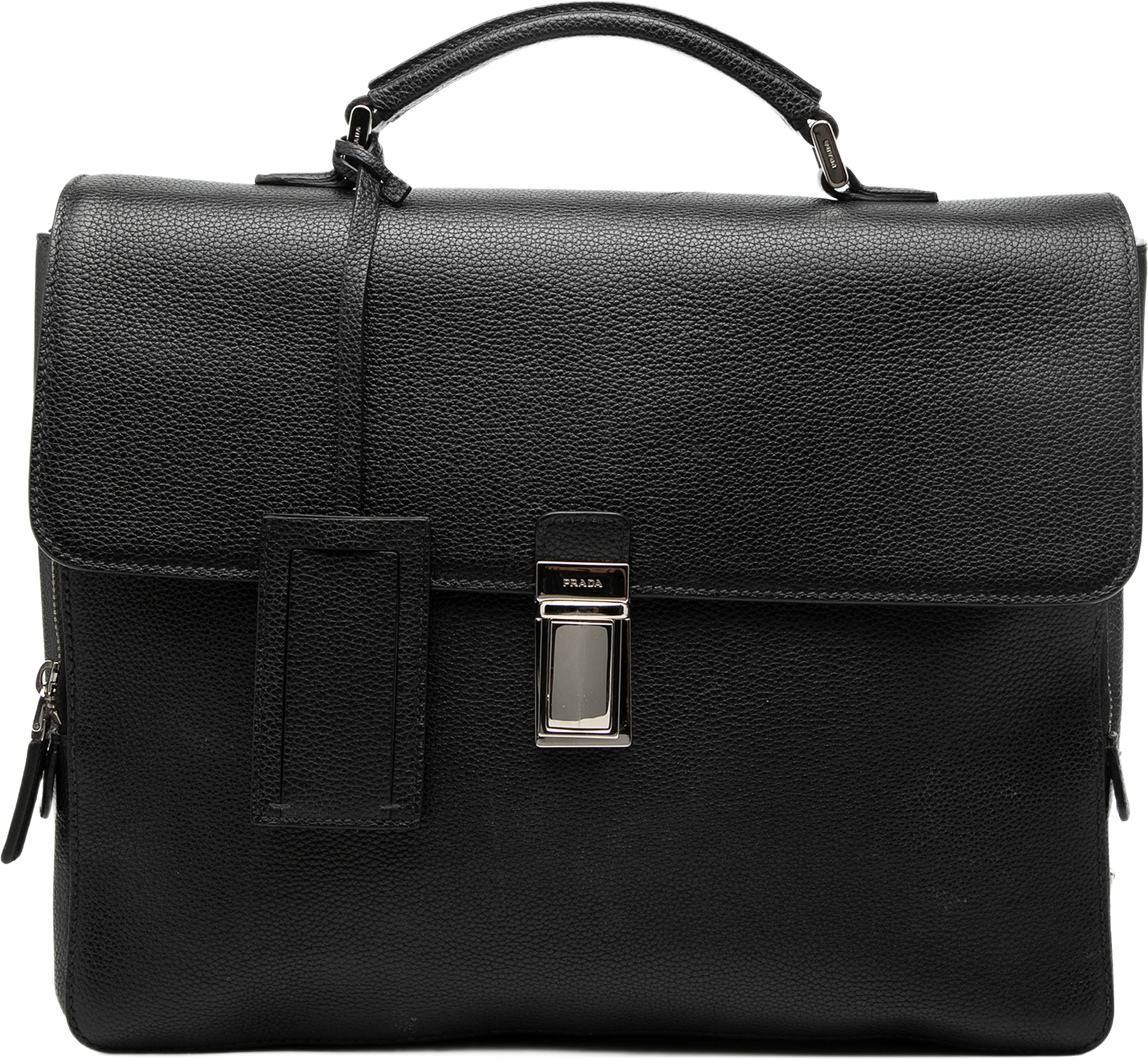Prada Leather Business Bag, från Luxclusif, i färgen black.