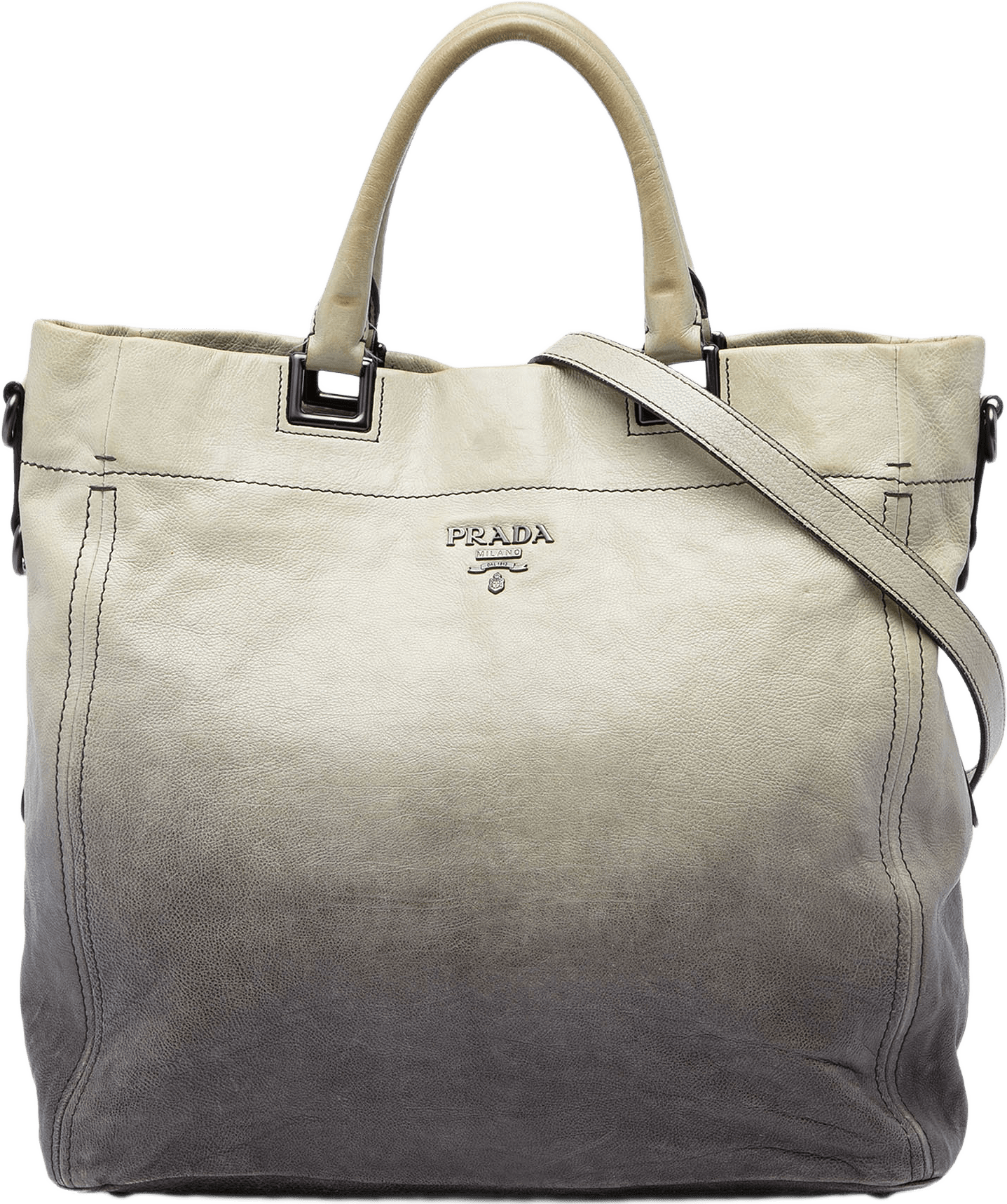 Prada Ombre Glace Calf Tote, från Luxclusif, i färgen grå.