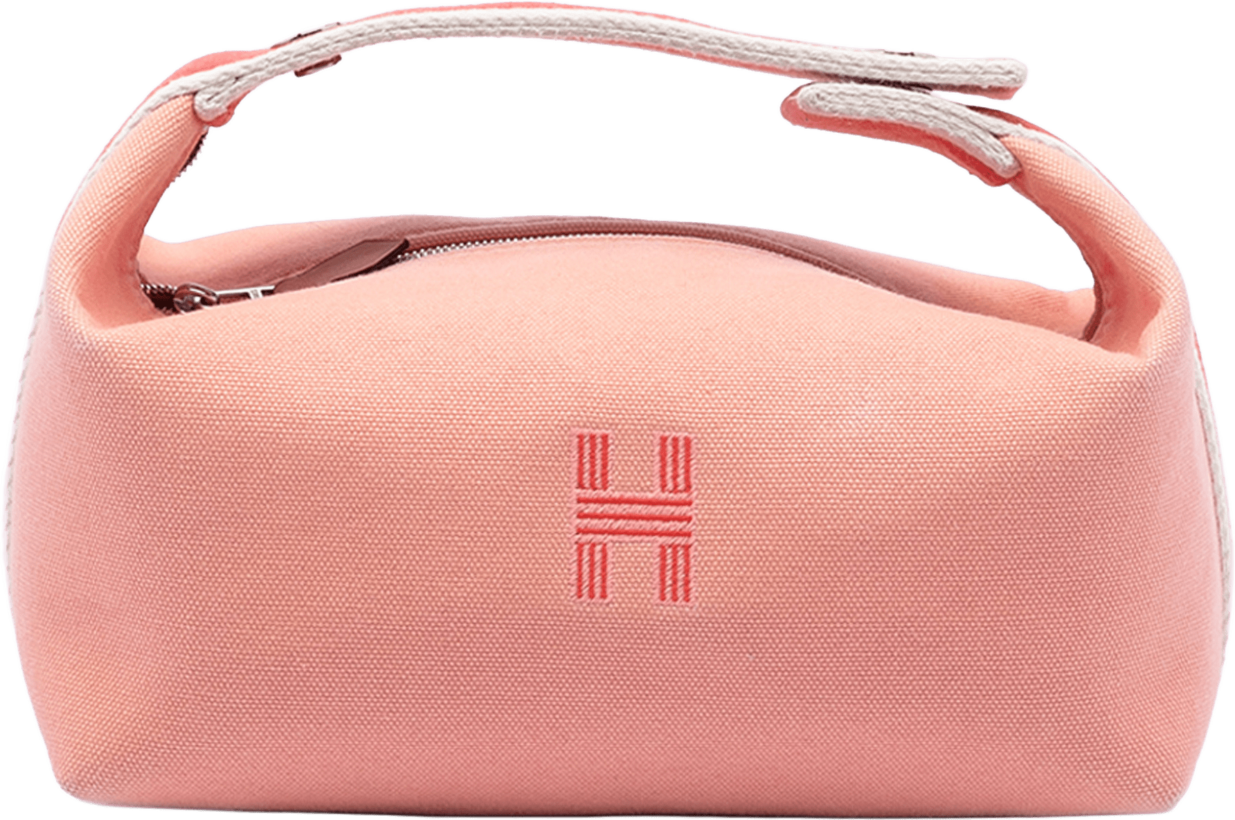 Hermès Small Toile Bride A Brac Case, från Luxclusif, i färgen peach.