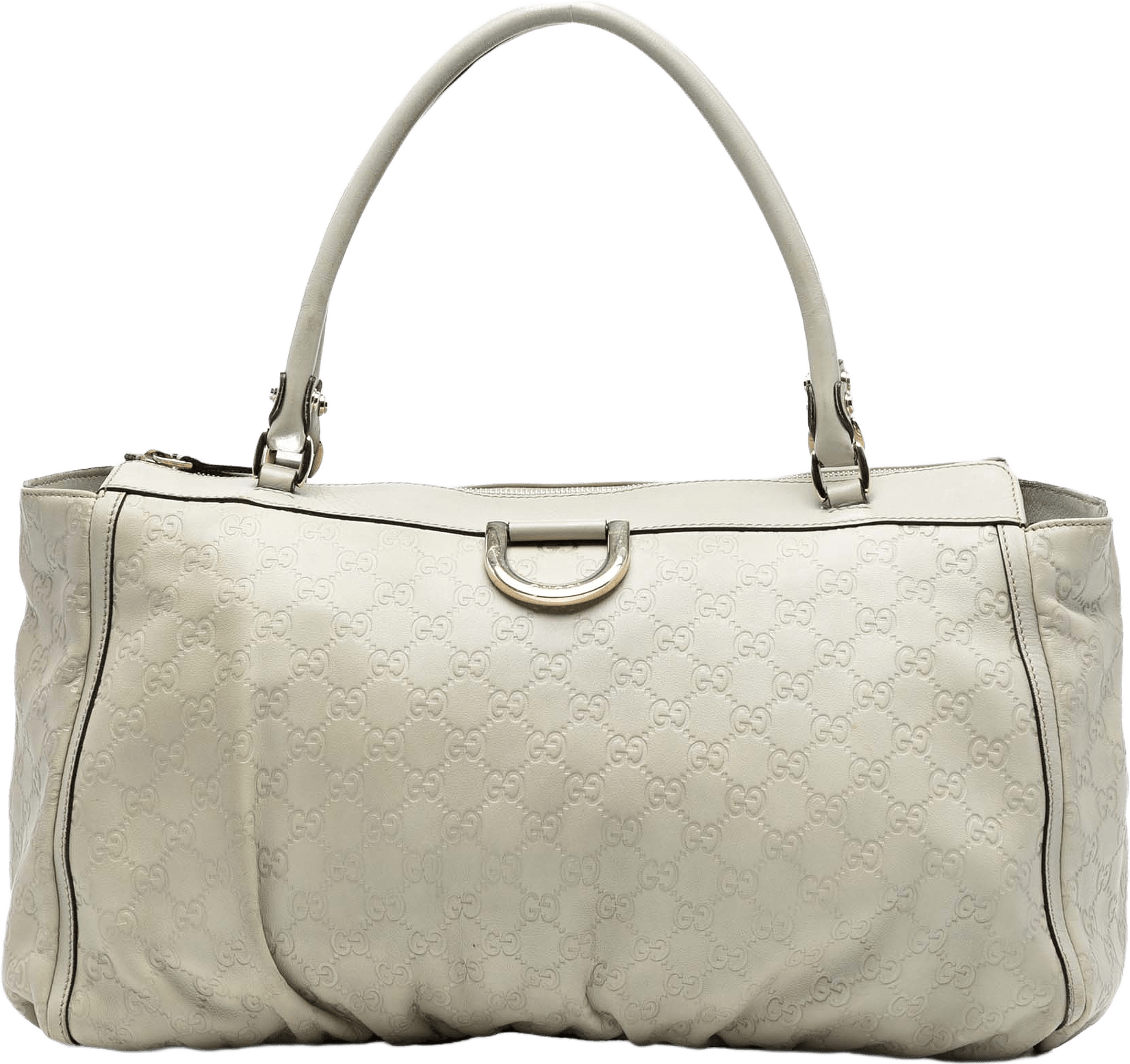 Gucci Guccissima Abbey D Ring Tote, från Luxclusif, i färgen white.