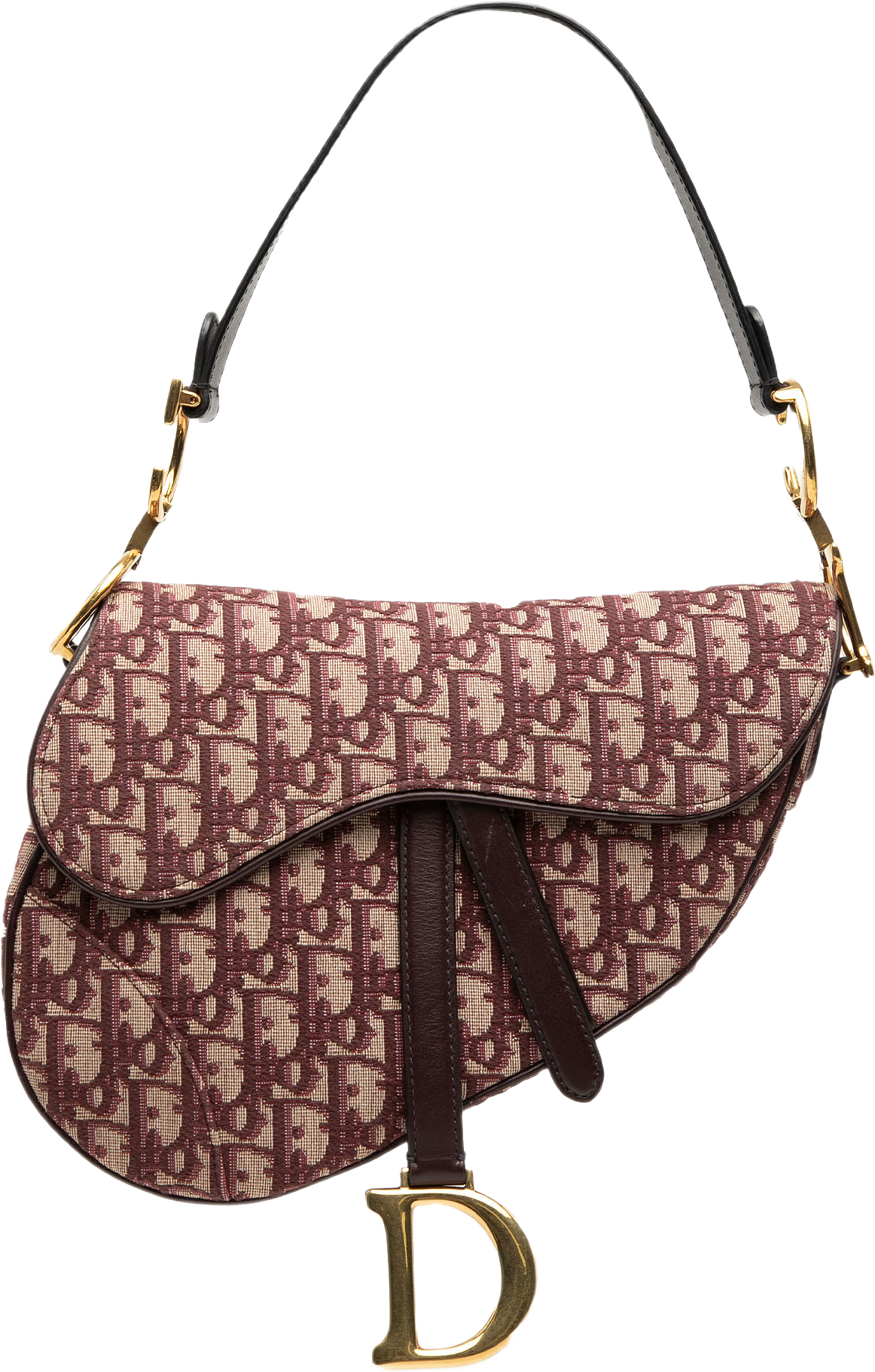 Dior Oblique Canvas Saddle Bag, från Luxclusif, i färgen red.
