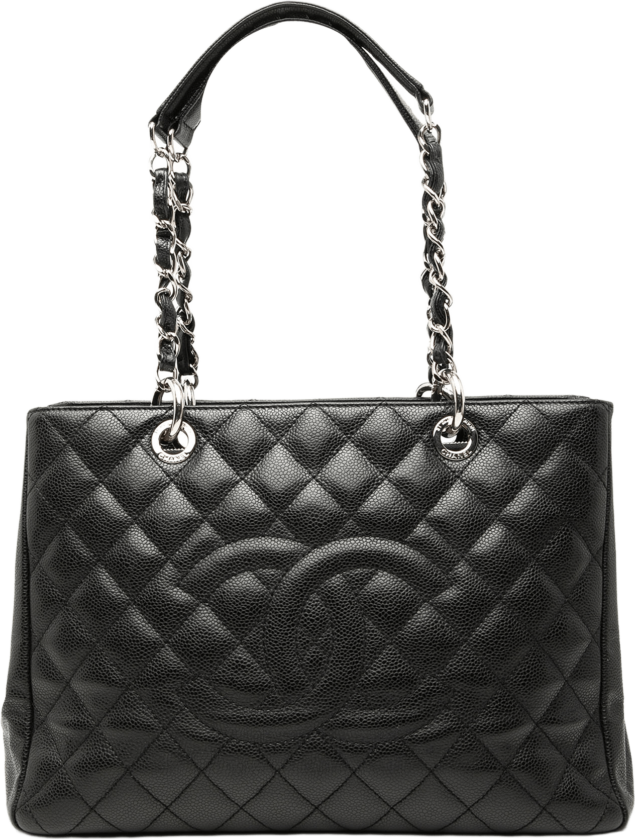 Chanel Caviar Grand Shopping Tote, från Luxclusif, i färgen black.