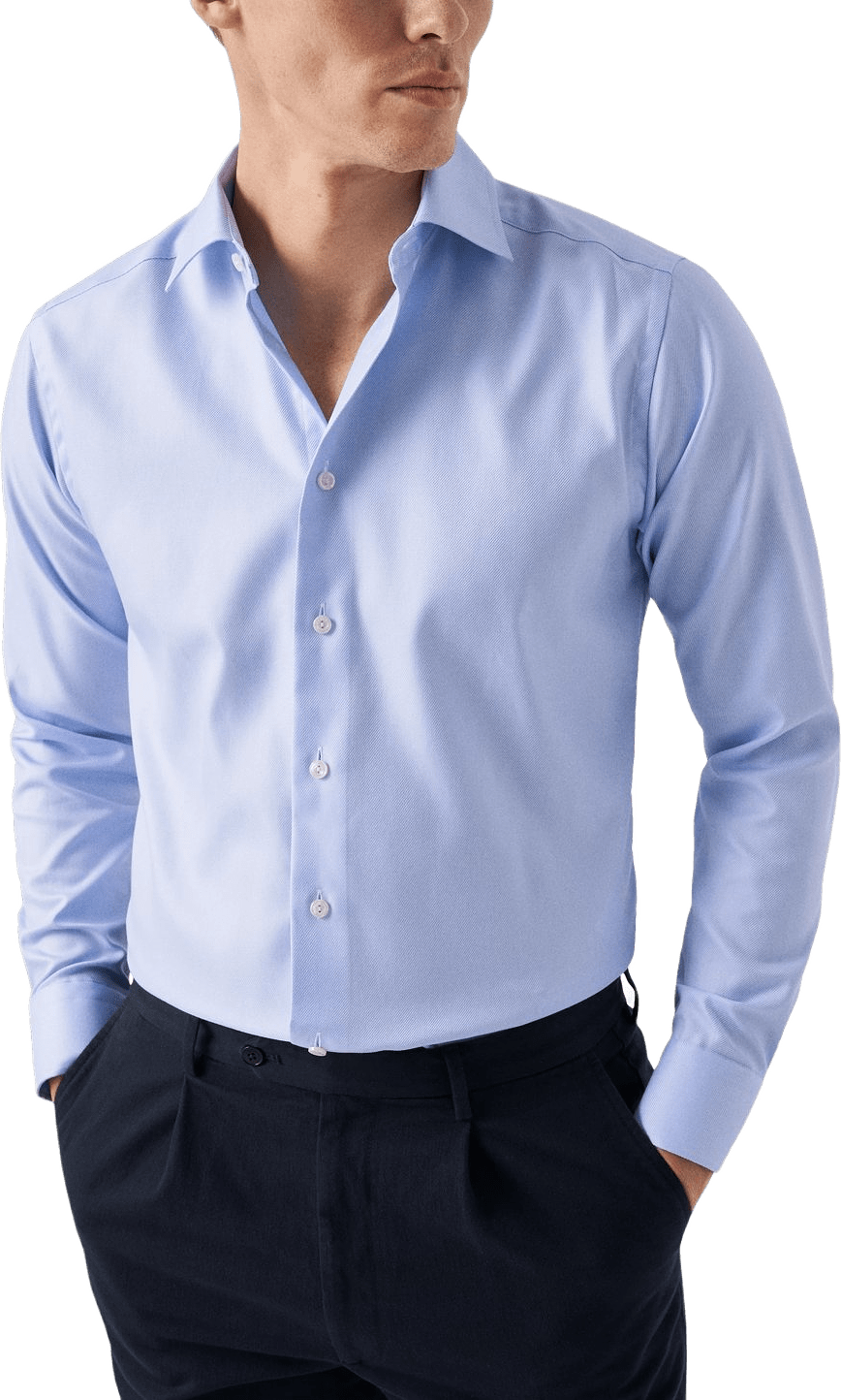 Skjorta I Texturerad Twill Slim Fit, från Eton, i färgen light blue.