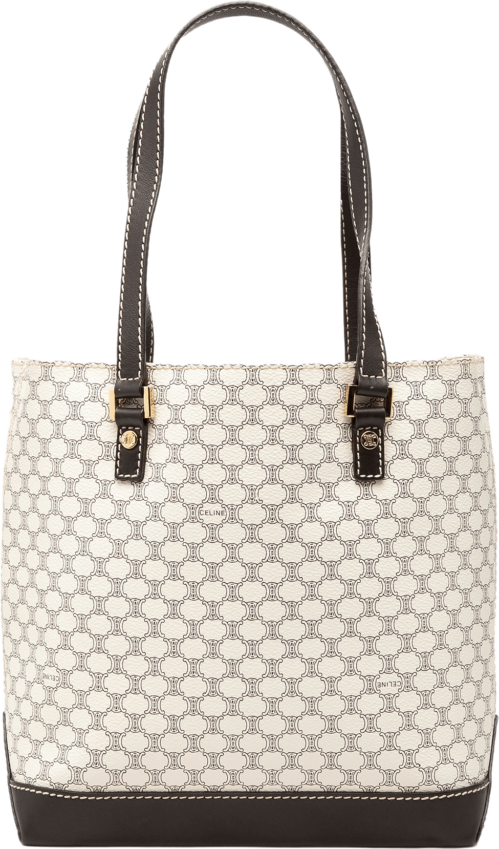 Celine Macadam Coated Canvas Tote, från Luxclusif, i färgen vit.