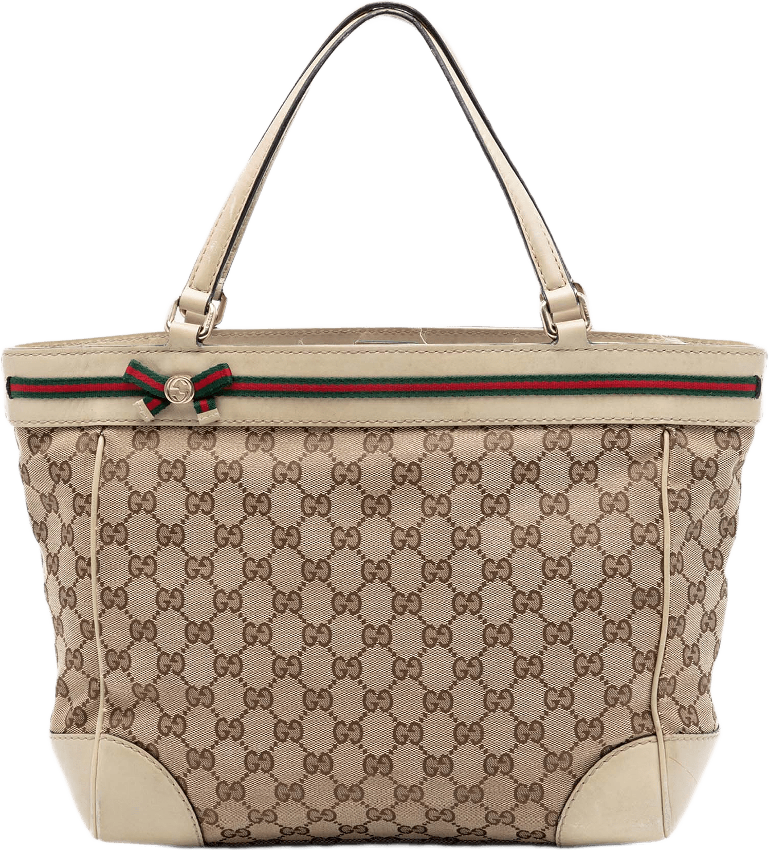Gucci Gg Canvas Web Mayfair Tote, från Luxclusif, i färgen beige.