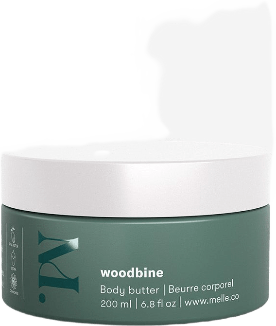 Woodbine Body Butter, från Melle, i färgen grön.