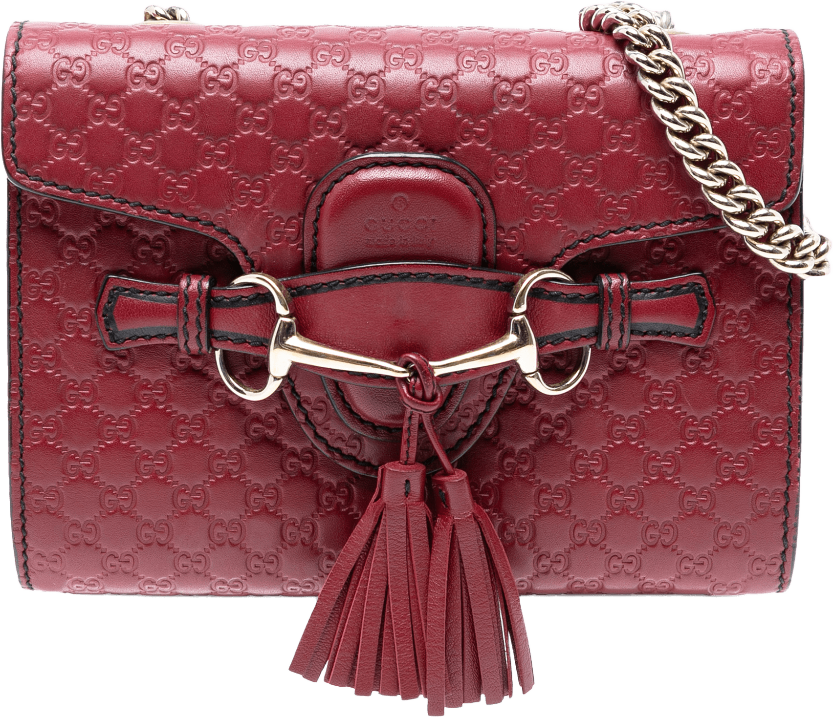 Gucci Mini Microguccissima Emily Crossbody, från Luxclusif, i färgen red.