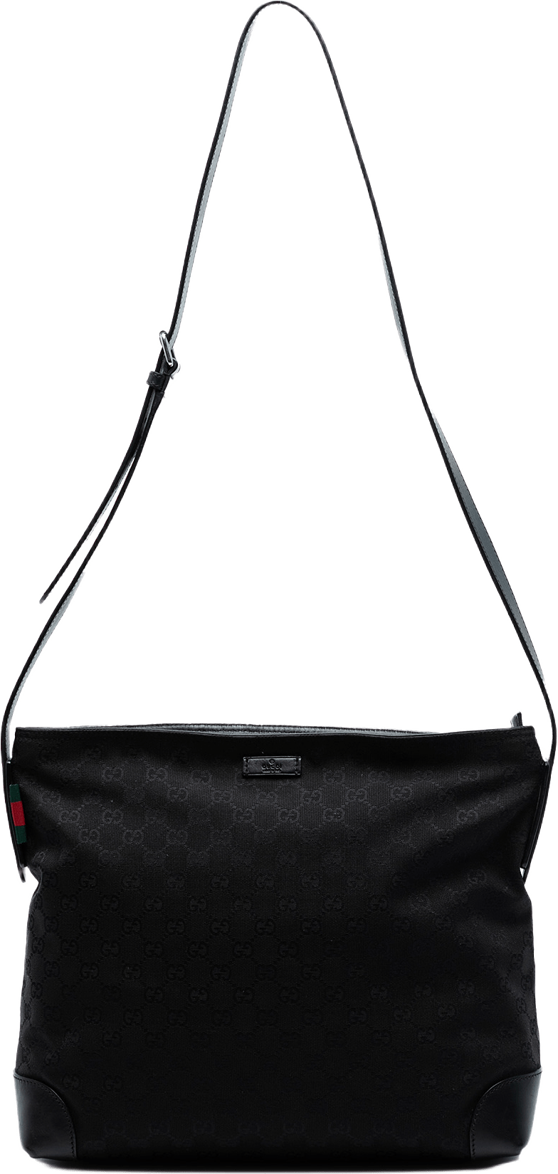 Gucci Gg Canvas Web Crossbody, från Luxclusif, i färgen black.
