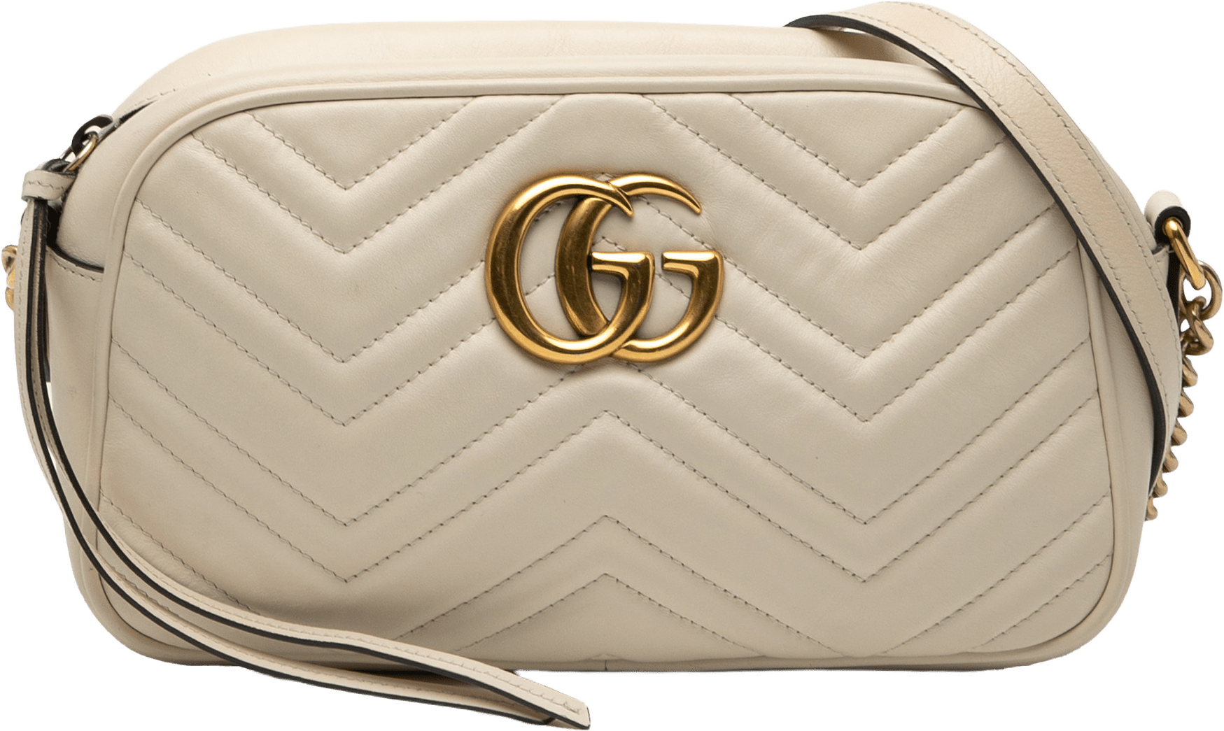 Gucci Small Gg Marmont Matelasse Leather Crossbody, från Luxclusif, i färgen white.