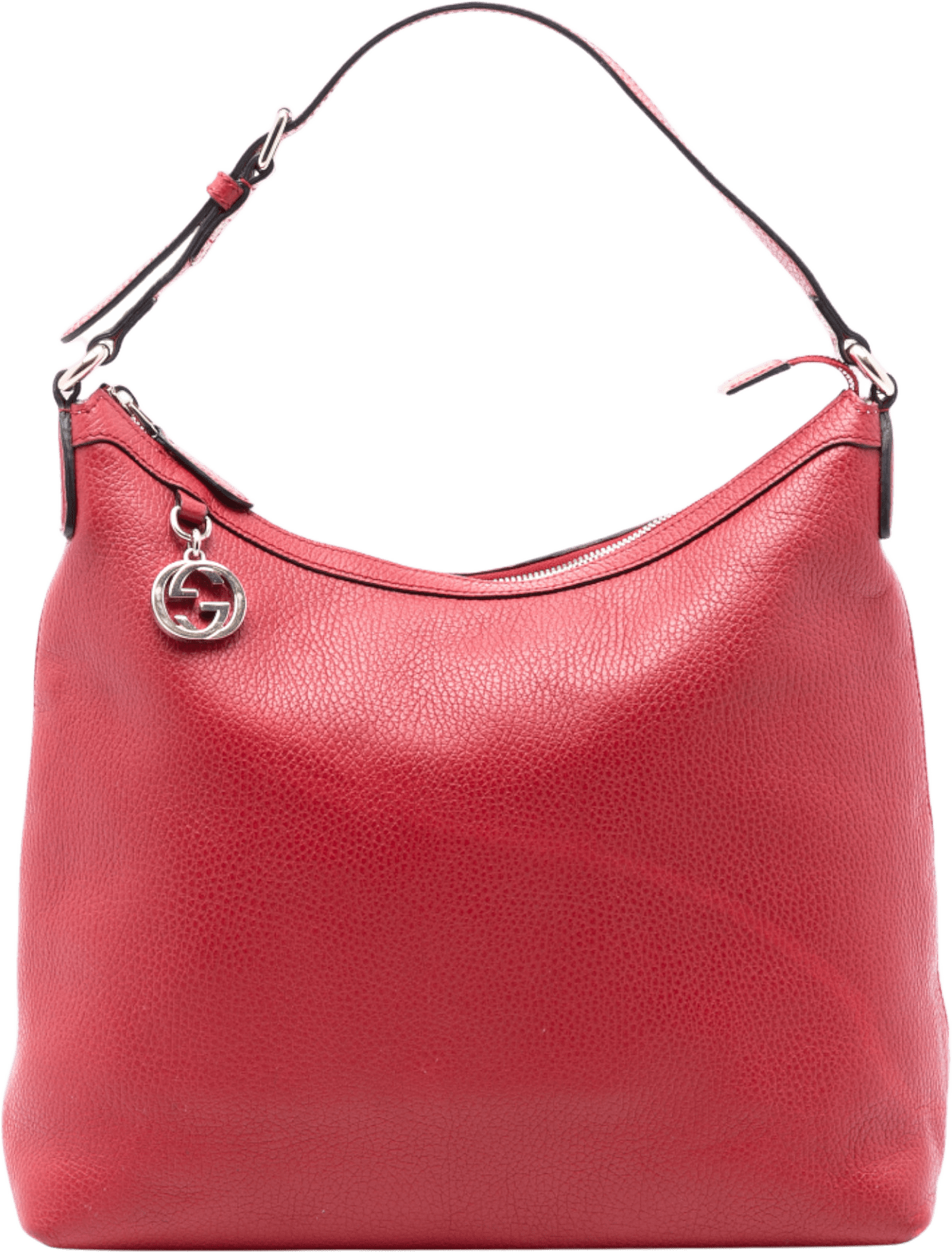 Gucci Leather Gg Charm Tote, från Luxclusif, i färgen red.