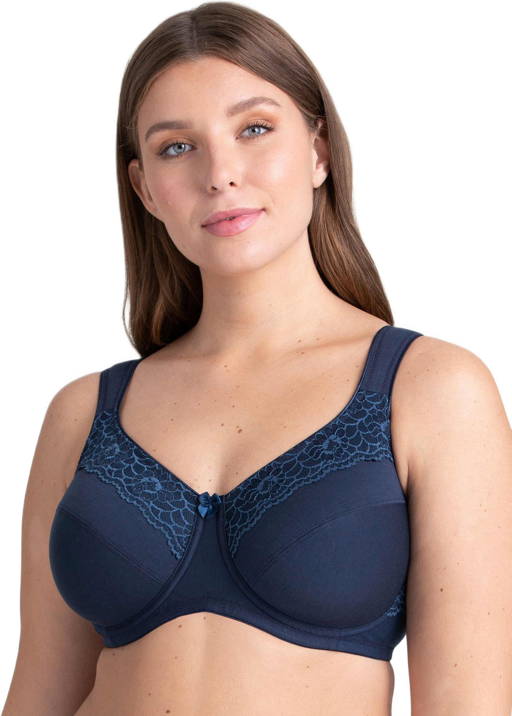 Cotton Now Minimizer Bh Med Bygel, från Miss Mary of Sweden, i färgen mörkblå.