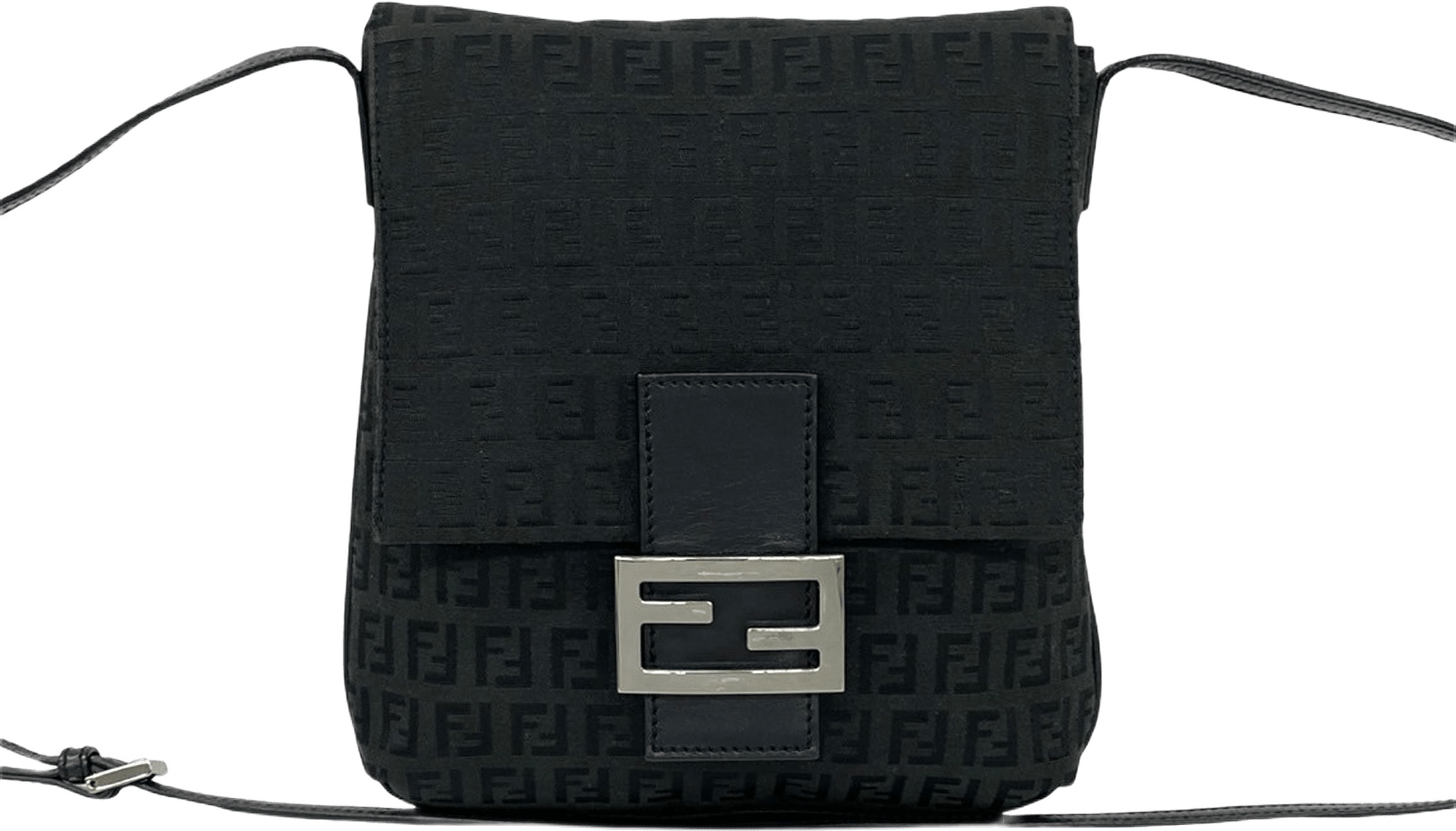 Fendi Zucchino Canvas Crossbody, från Luxclusif, i färgen black.