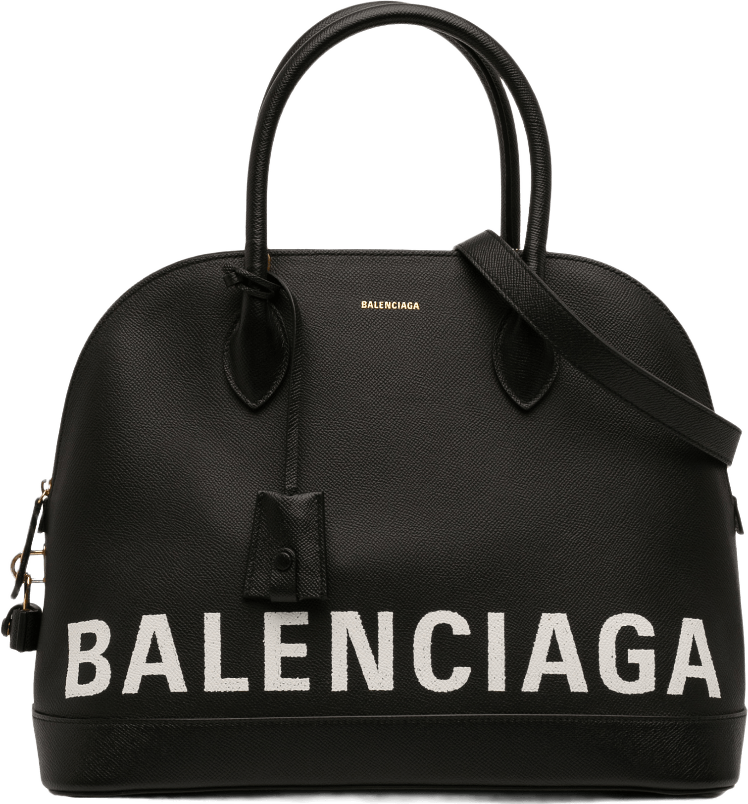 Balenciaga Grained Calfskin Ville Top Handle Bag M, från Luxclusif, i färgen black.